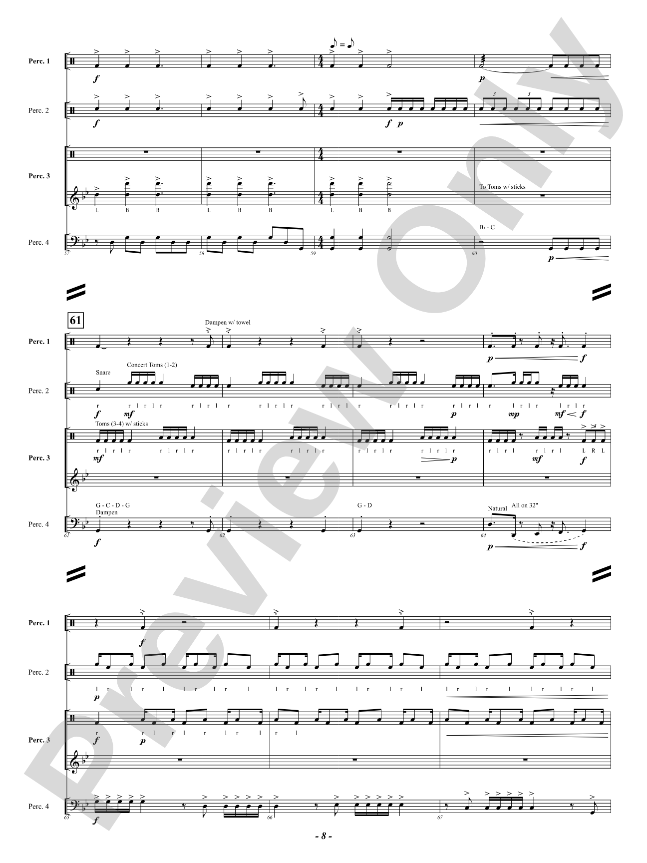 Katla: Percussion Ensemble Conductor Score & Parts
