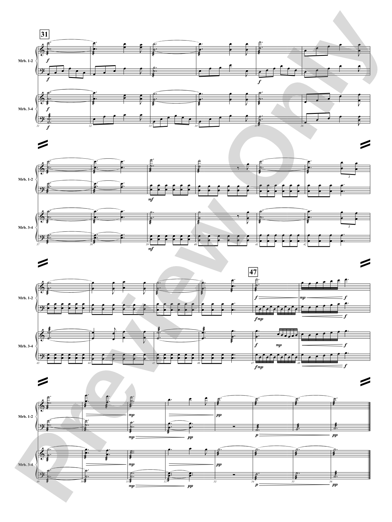 Merry Mallet Music Vol. 2 (Two Holiday Songs For Two Marimbas): Percussion Ensemble Conductor Score & Parts