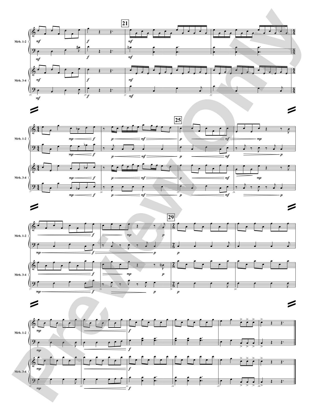 Merry Mallet Music Vol. 2 (Two Holiday Songs For Two Marimbas): Percussion Ensemble Conductor Score & Parts