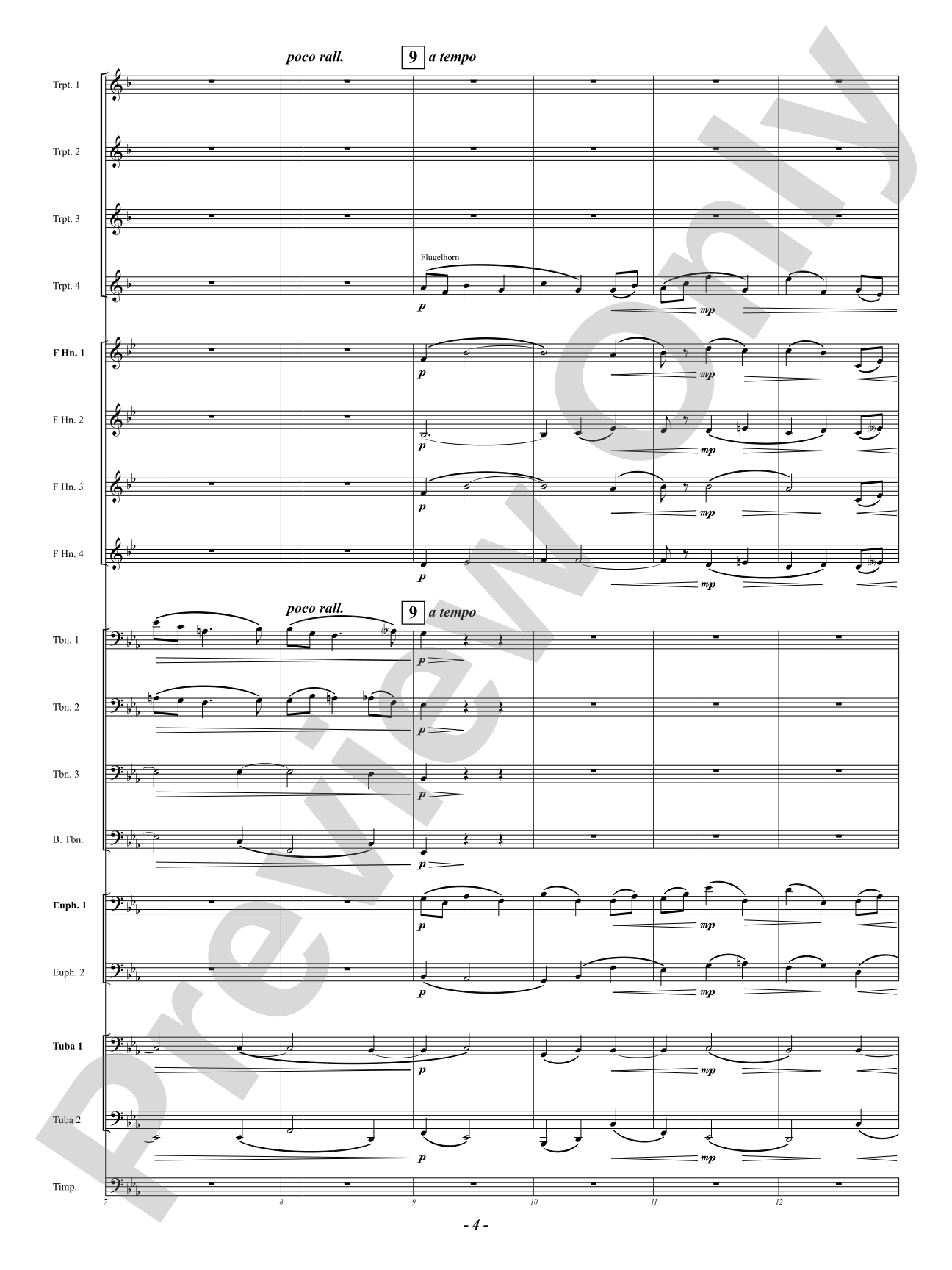 Nimrod (from "Enigma Variations"): Brass Ensemble Conductor Score & Parts