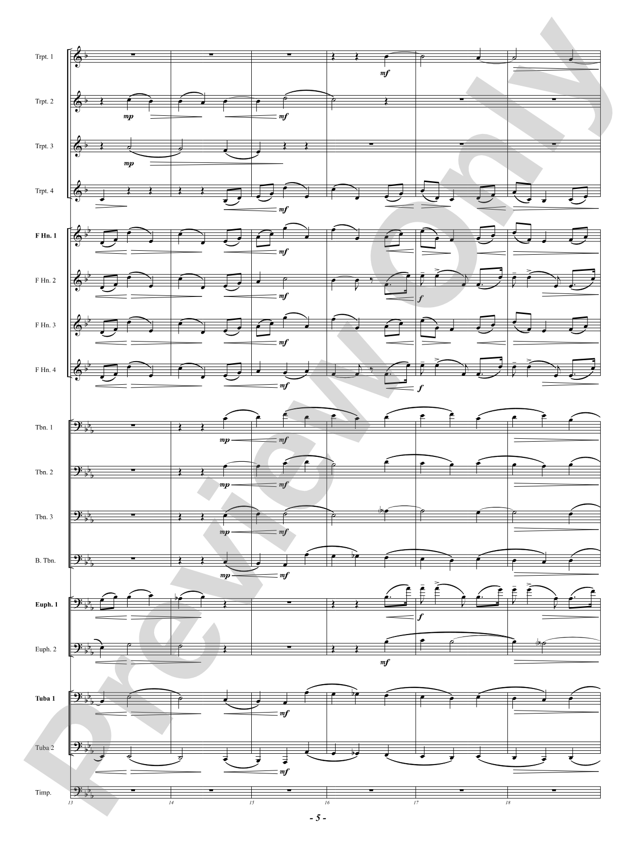 Nimrod (from "Enigma Variations"): Brass Ensemble Conductor Score & Parts