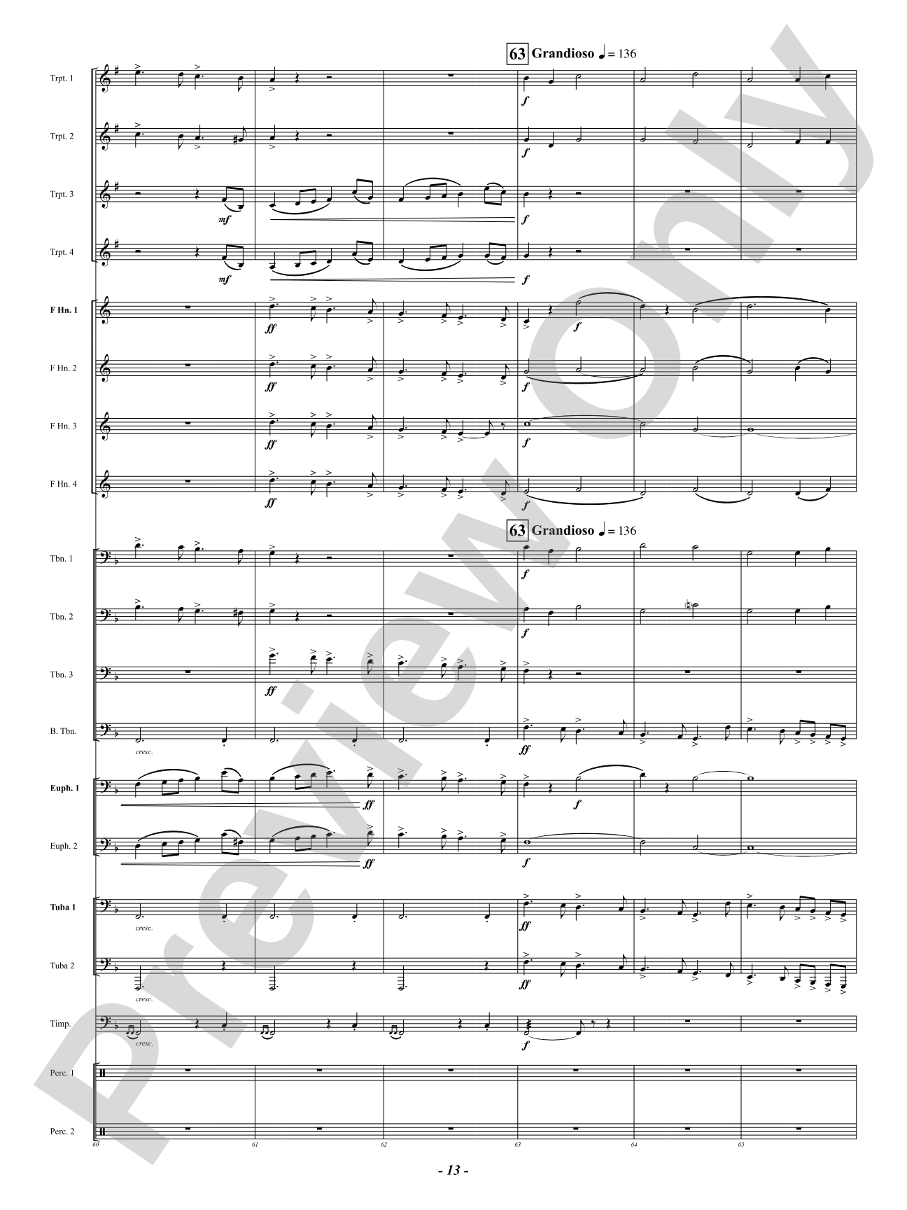 Finale (from "Enigma Variations"): Brass Ensemble Conductor Score & Parts