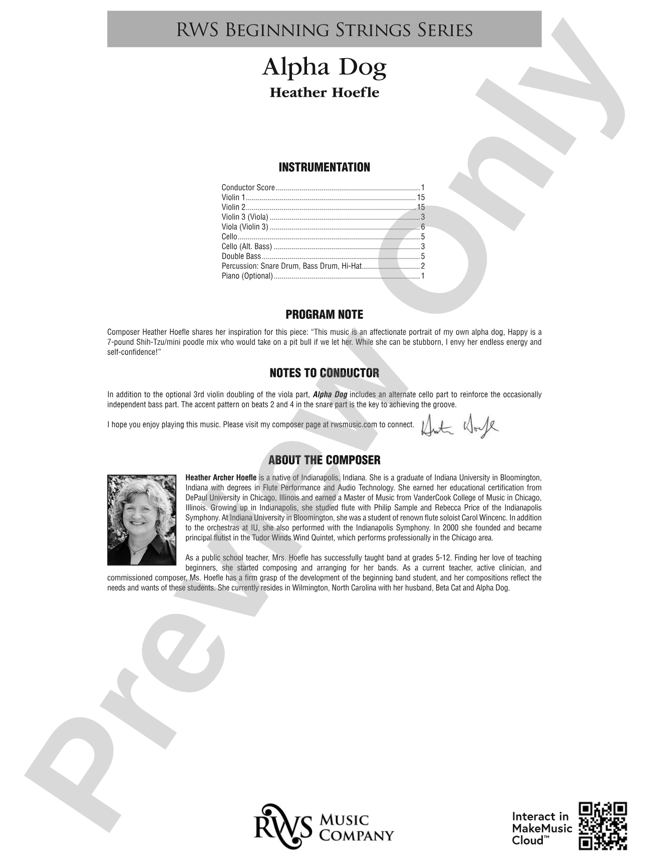 Alpha Dog: String Orchestra Conductor Score & Parts