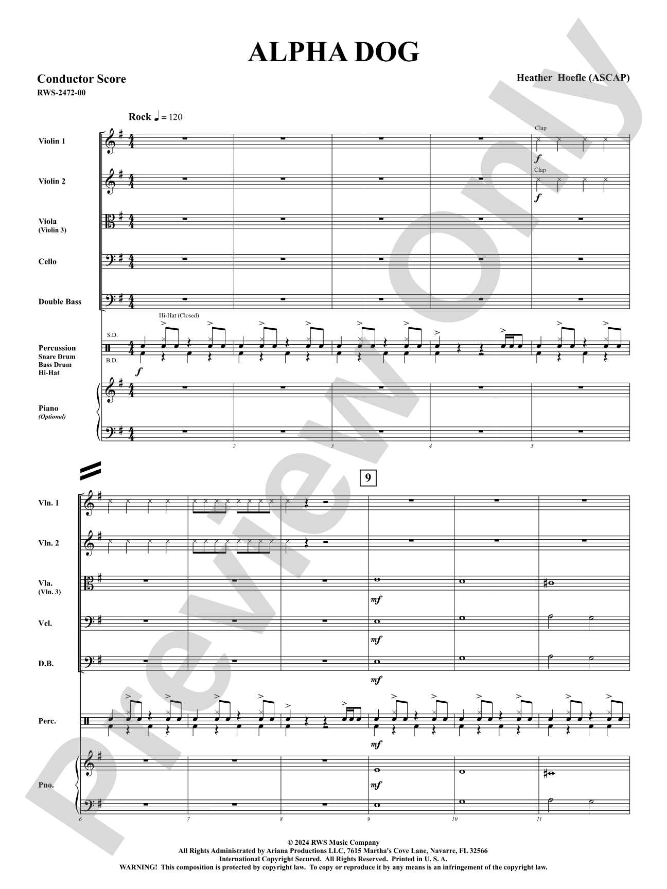 Alpha Dog: String Orchestra Conductor Score & Parts