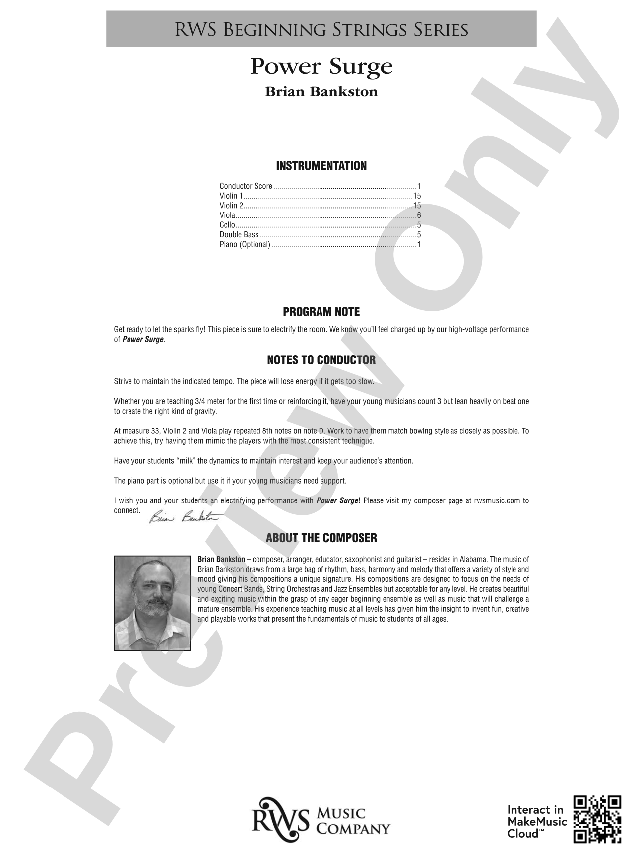 Power Surge: String Orchestra Conductor Score & Parts