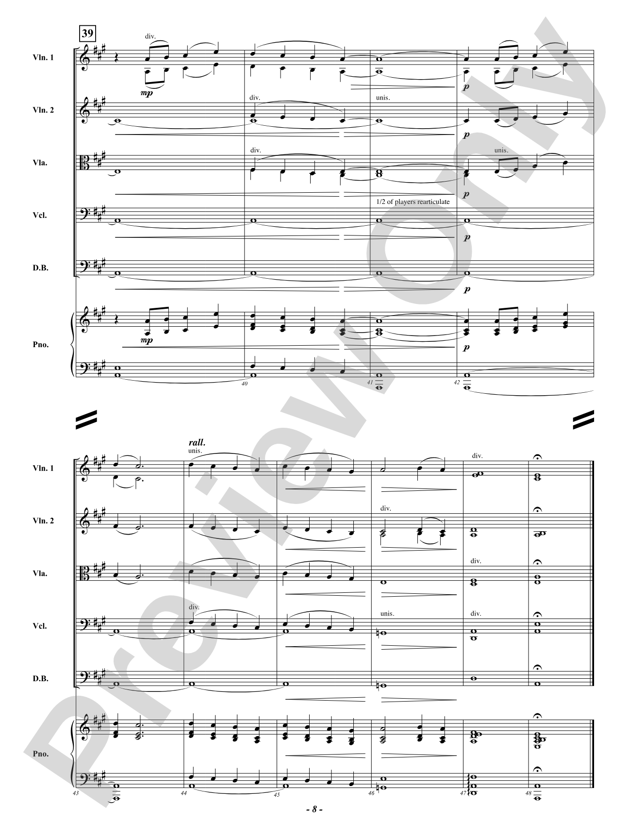 Unknown Soldier: String Orchestra Conductor Score & Parts