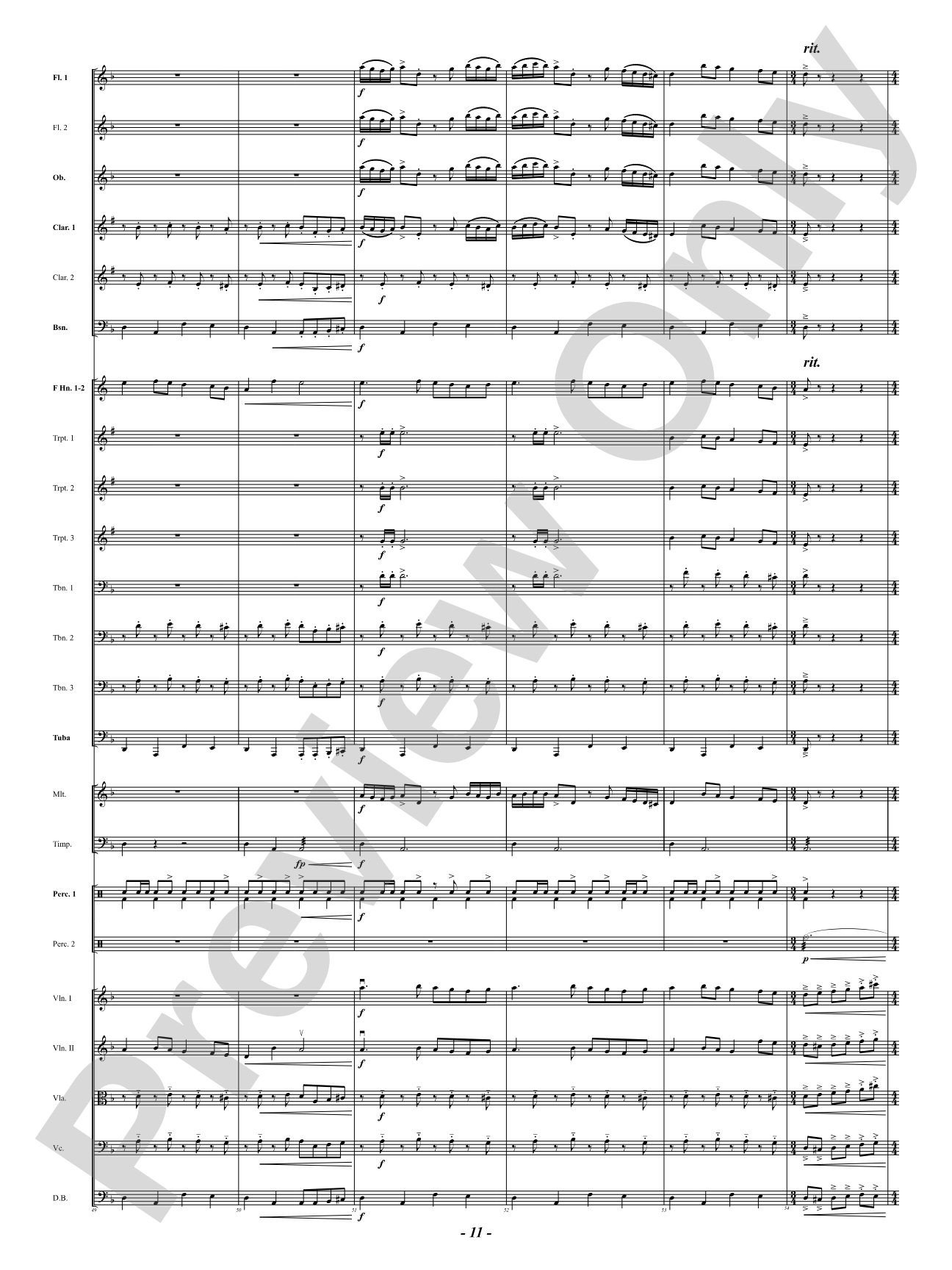 Luna's Diversion: Full Orchestra Conductor Score & Parts