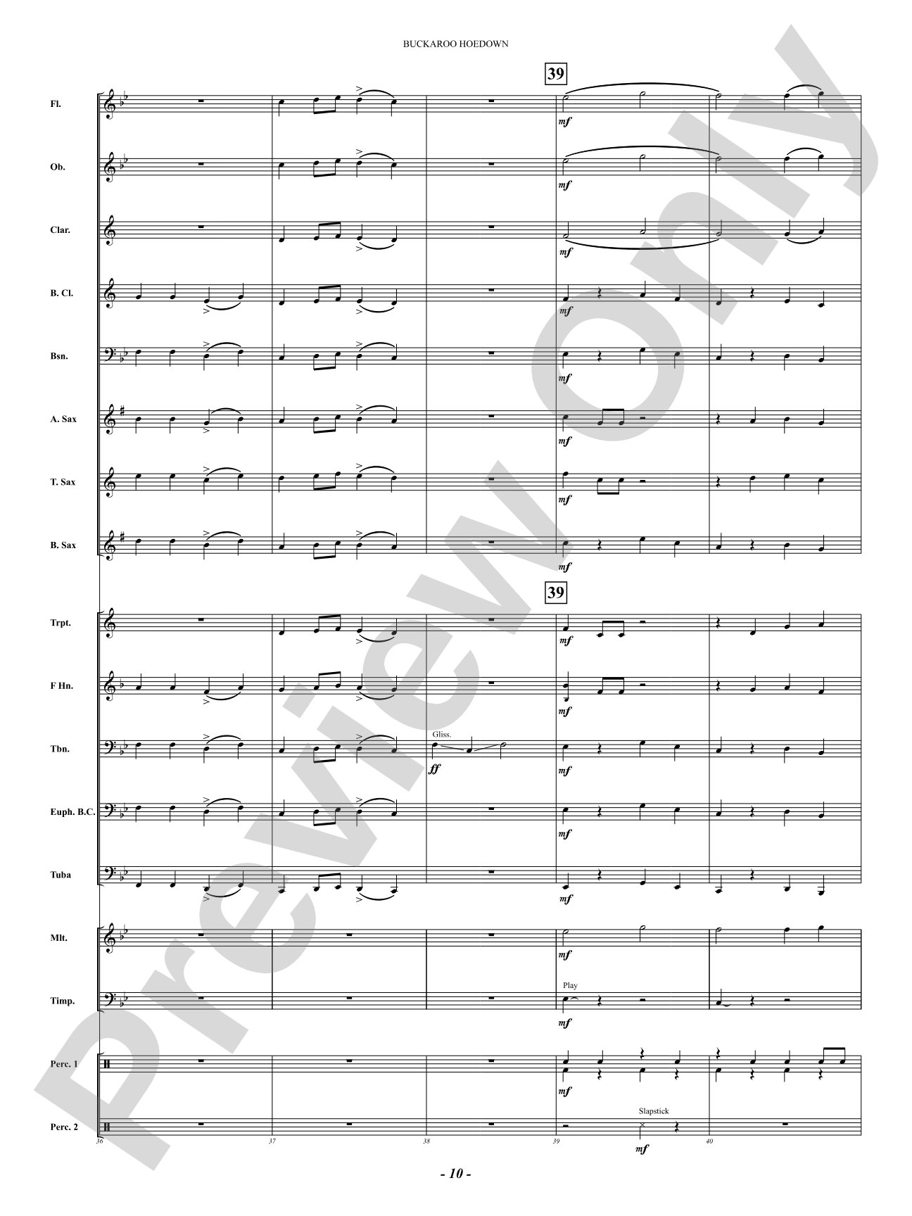 Buckaroo Hoedown: Concert Band Conductor Score & Parts