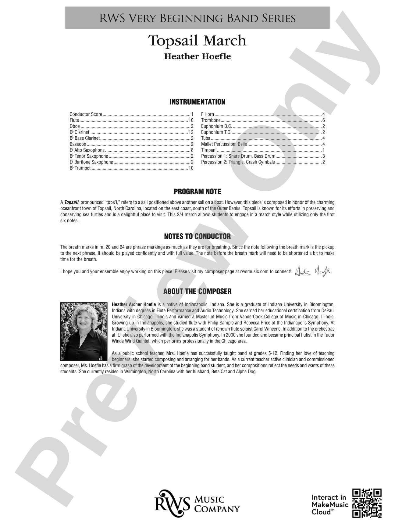 Topsail March: Concert Band Conductor Score & Parts