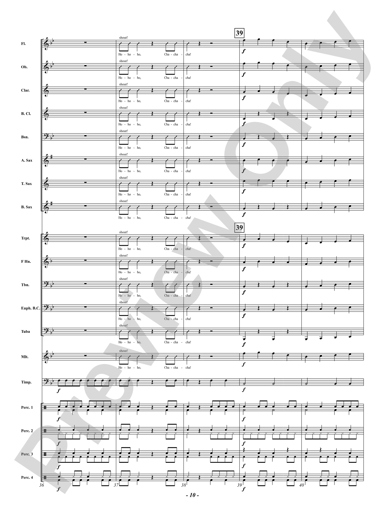 Ho-Ho-Ho, Cha-Cha-Cha!: Concert Band Conductor Score & Parts