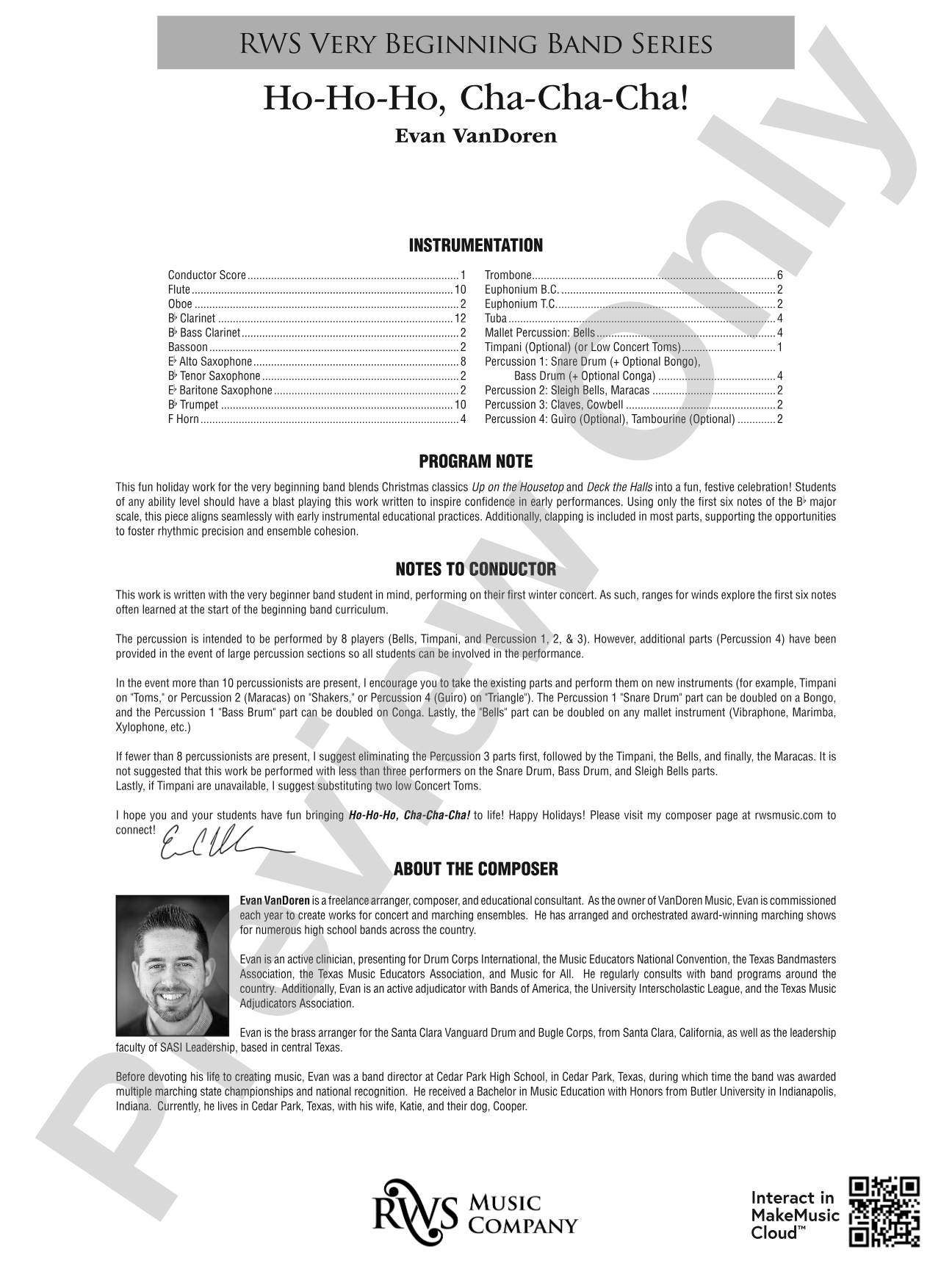 Ho-Ho-Ho, Cha-Cha-Cha!: Concert Band Conductor Score & Parts