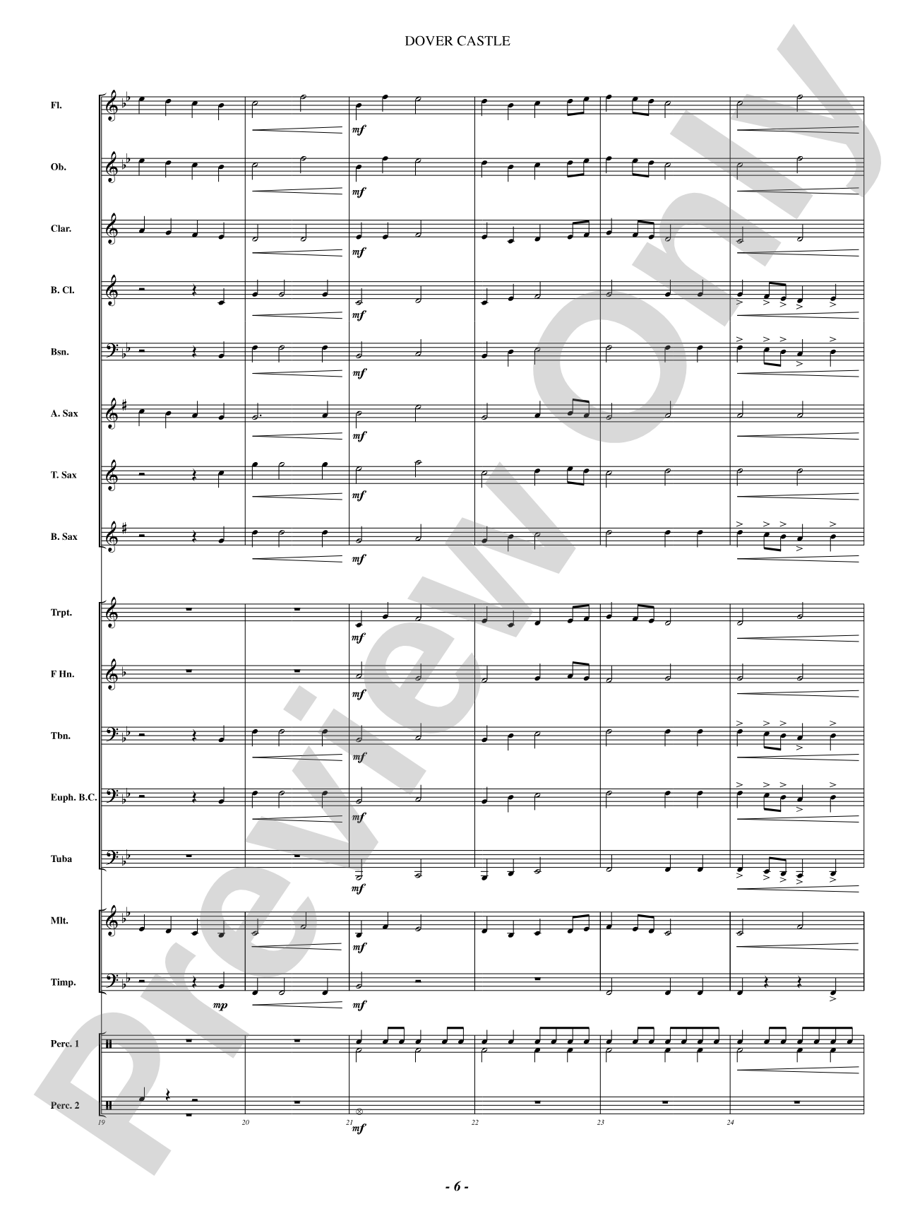Dover Castle: Concert Band Conductor Score & Parts