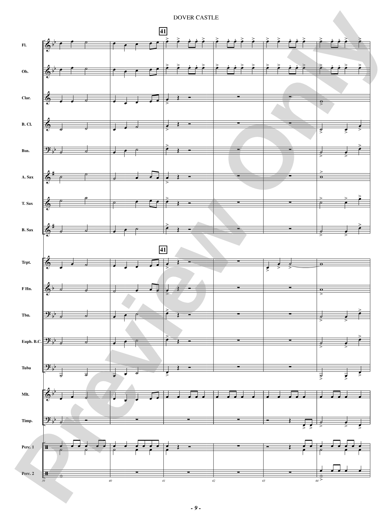 Dover Castle: Concert Band Conductor Score & Parts