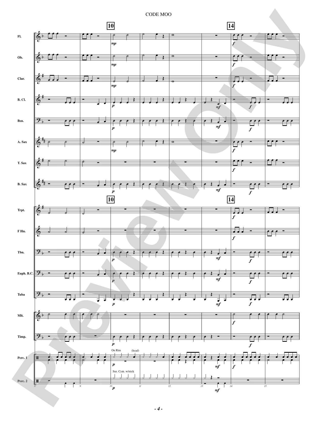 Code Moo (Trouble on the Farm): Concert Band Conductor Score & Parts