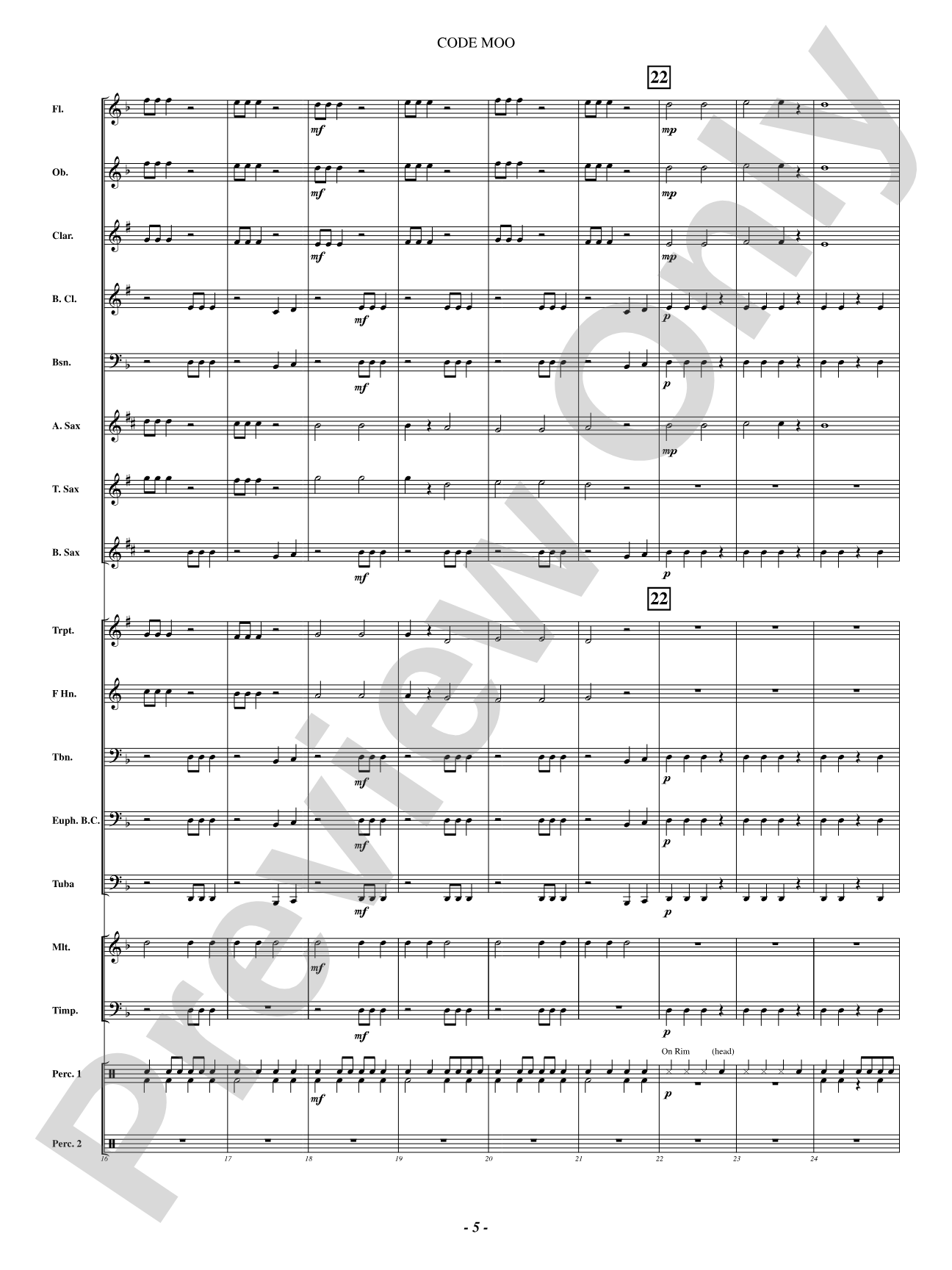Code Moo (Trouble on the Farm): Concert Band Conductor Score & Parts