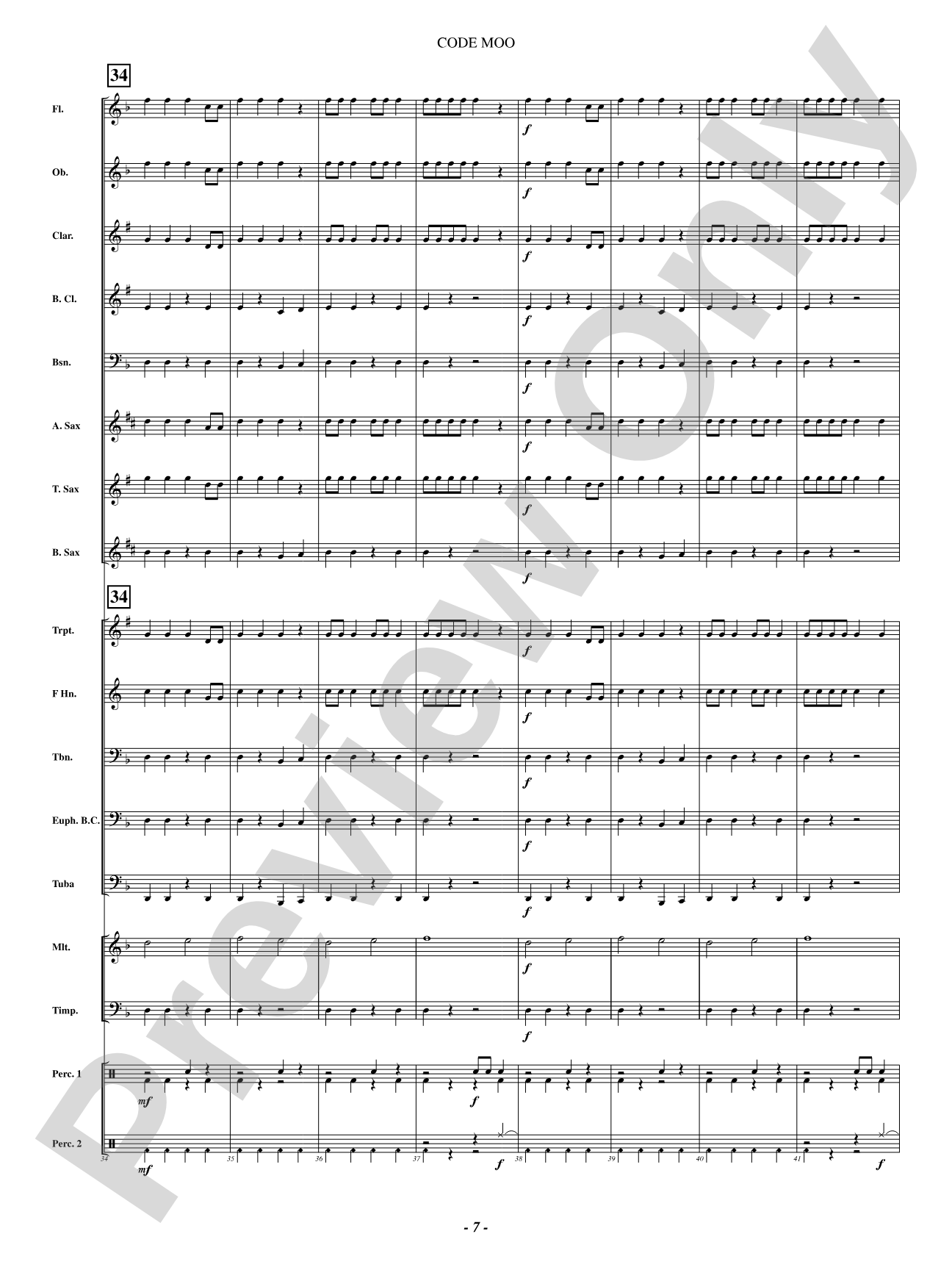 Code Moo (Trouble on the Farm): Concert Band Conductor Score & Parts
