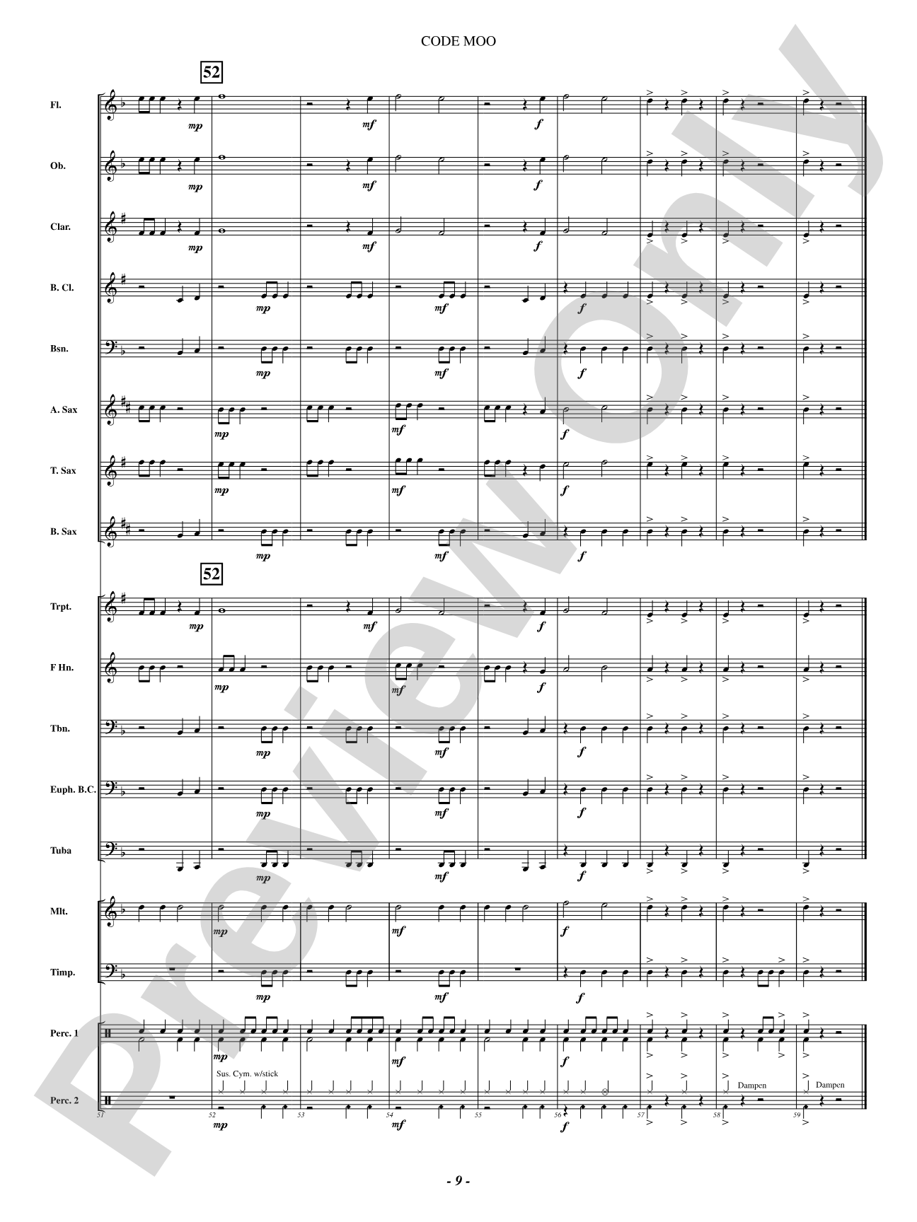 Code Moo (Trouble on the Farm): Concert Band Conductor Score & Parts