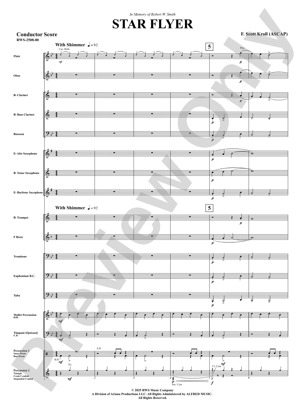 Star Flyer: Concert Band Conductor Score & Parts