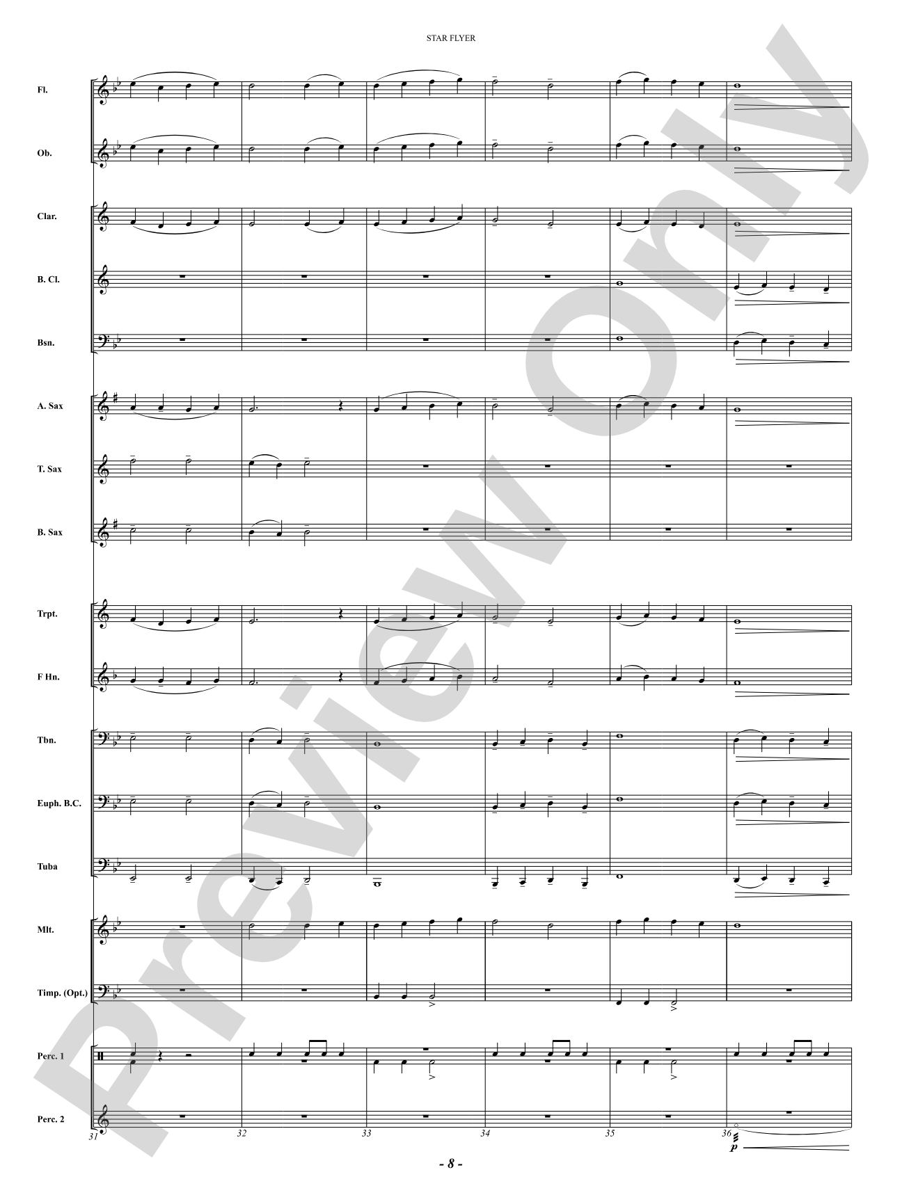 Star Flyer: Concert Band Conductor Score & Parts
