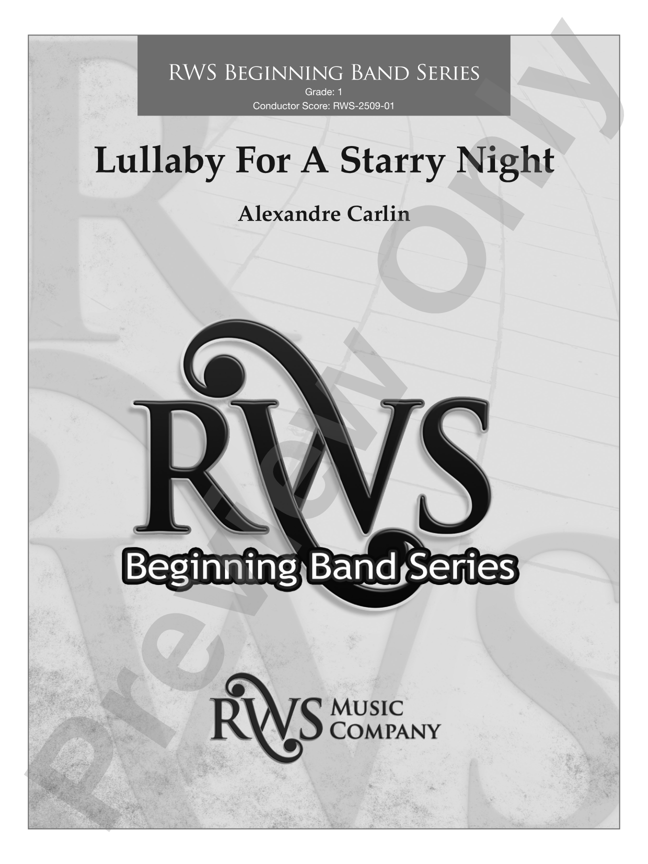Lullaby For A Starry Night: Concert Band Conductor Score & Parts