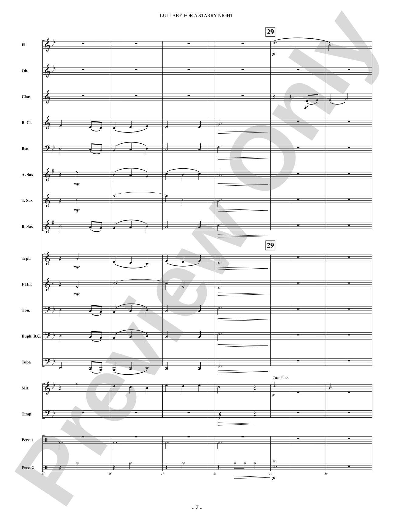 Lullaby For A Starry Night: Concert Band Conductor Score & Parts