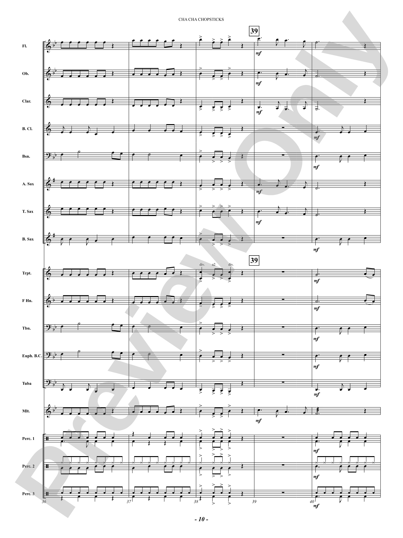 Cha Cha Chopsticks: Concert Band Conductor Score & Parts