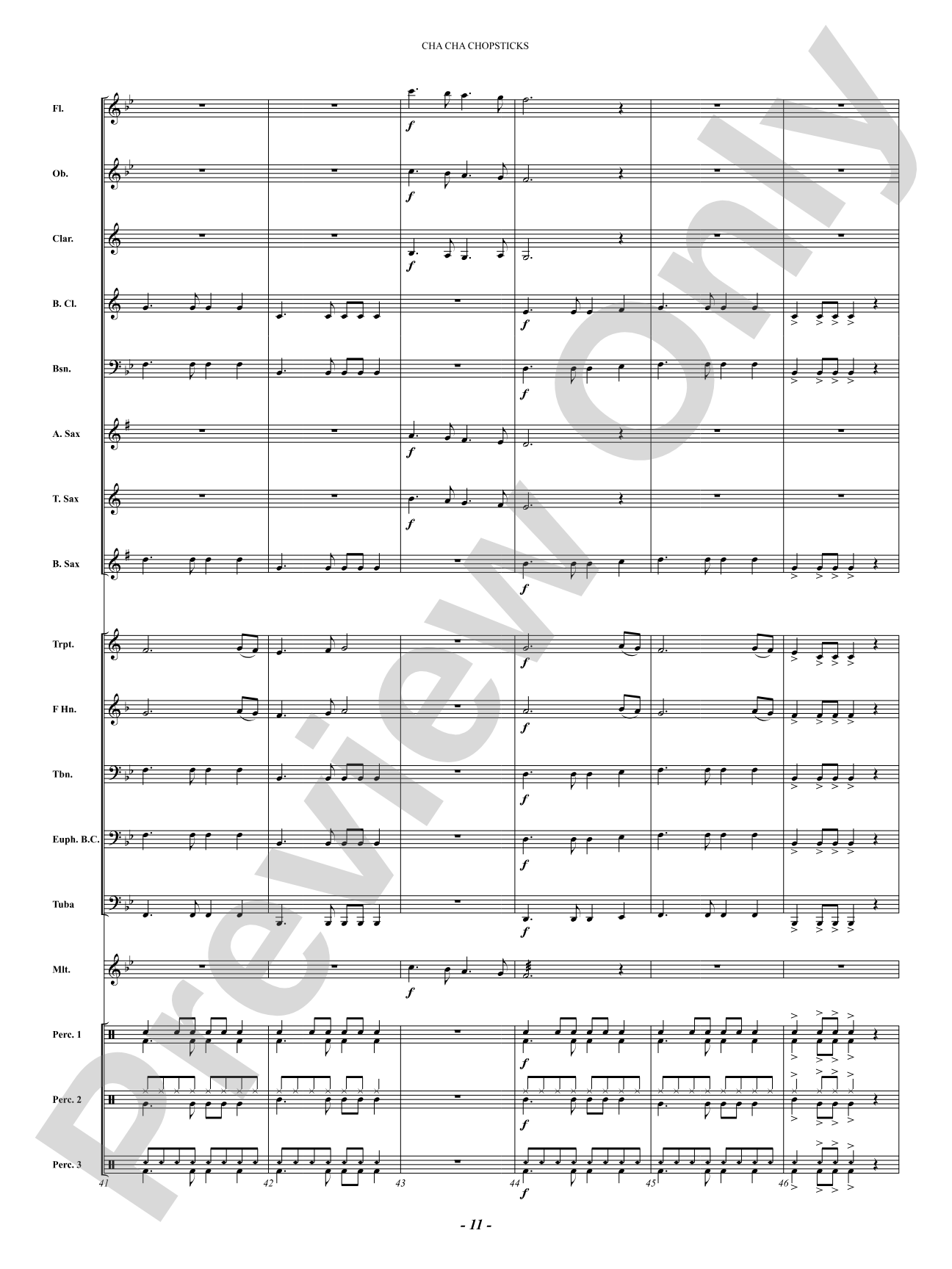 Cha Cha Chopsticks: Concert Band Conductor Score & Parts