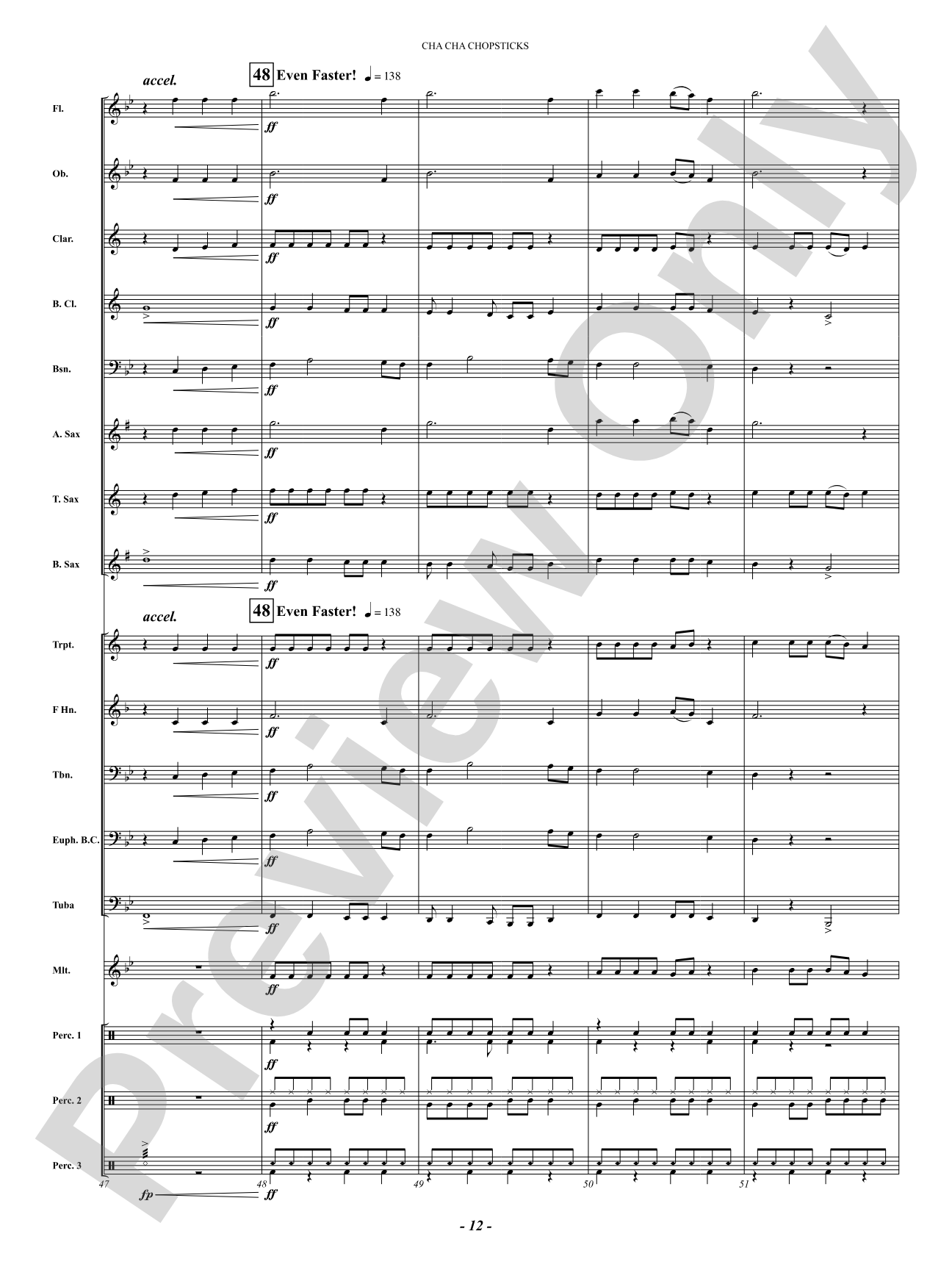 Cha Cha Chopsticks: Concert Band Conductor Score & Parts