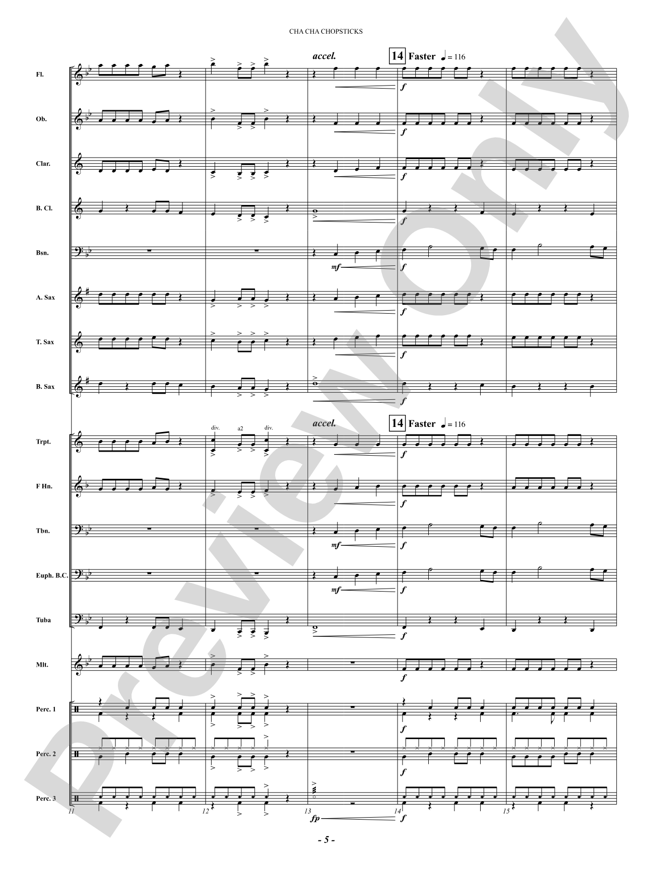 Cha Cha Chopsticks: Concert Band Conductor Score & Parts