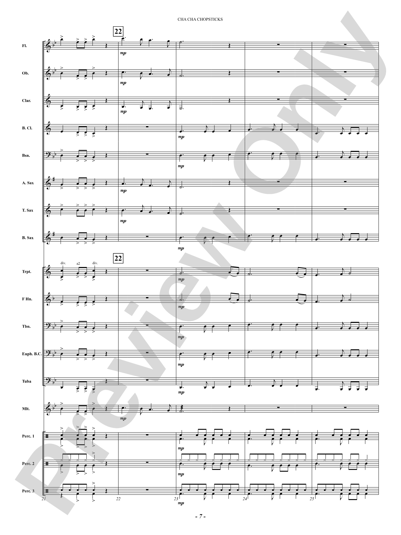 Cha Cha Chopsticks: Concert Band Conductor Score & Parts