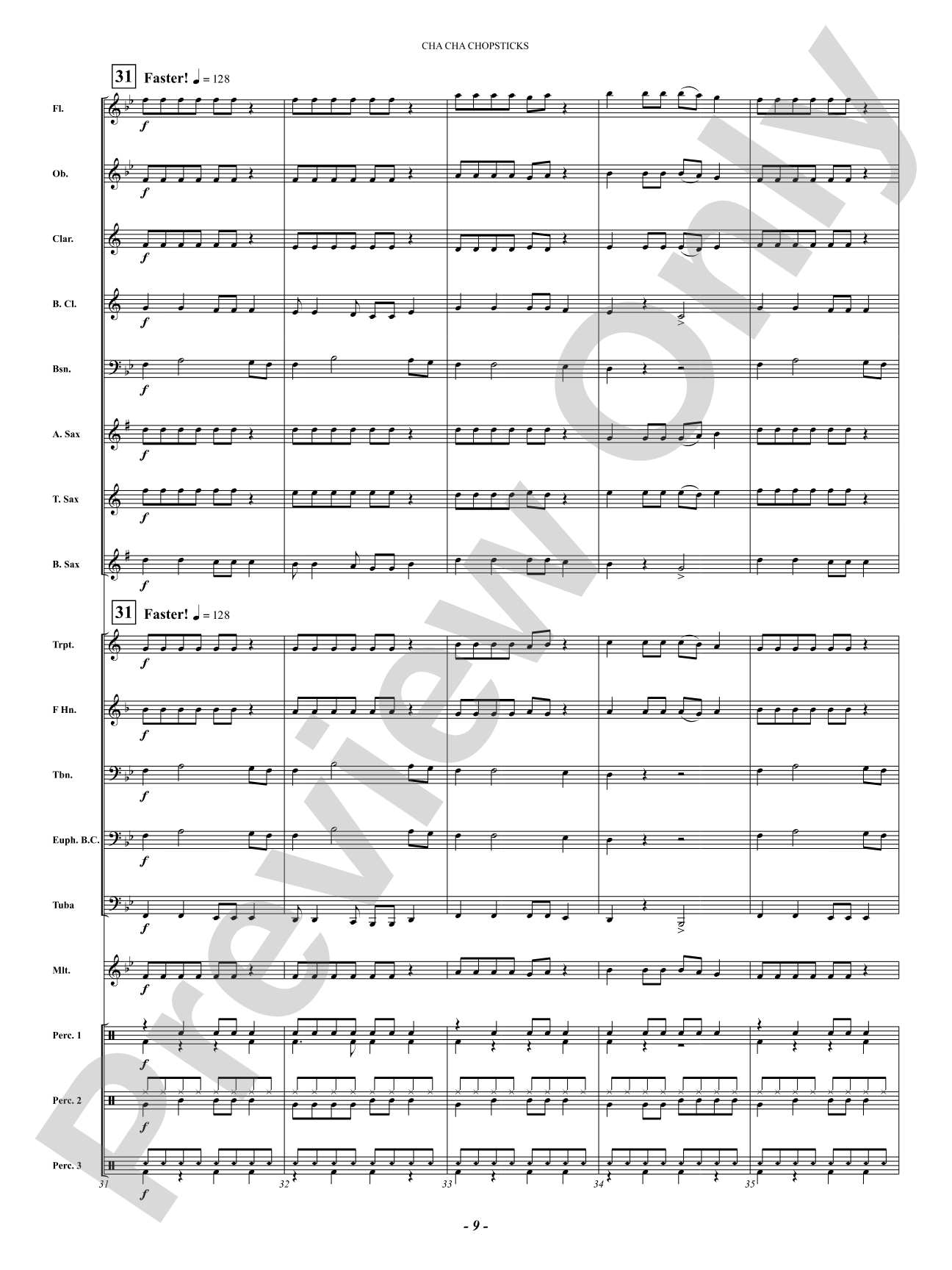 Cha Cha Chopsticks: Concert Band Conductor Score & Parts