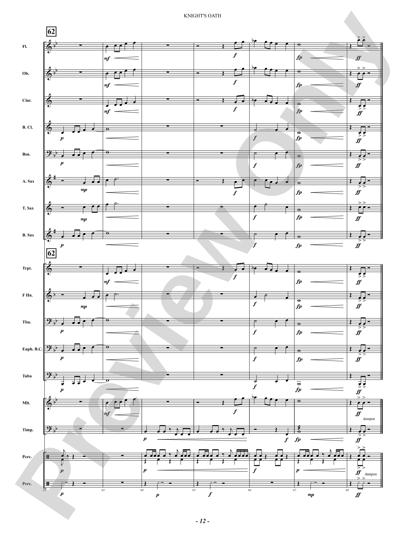 Knight's Oath: Concert Band Conductor Score & Parts