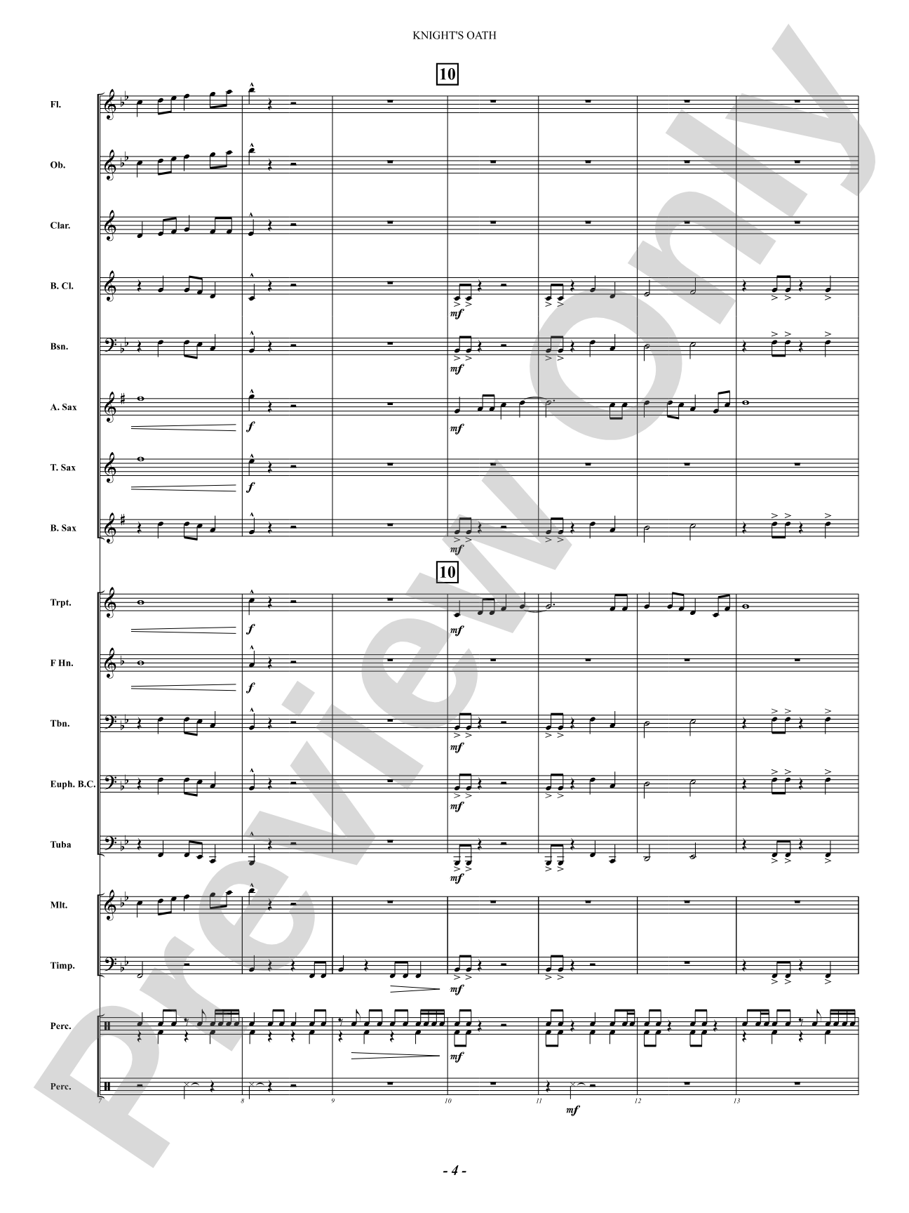 Knight's Oath: Concert Band Conductor Score & Parts