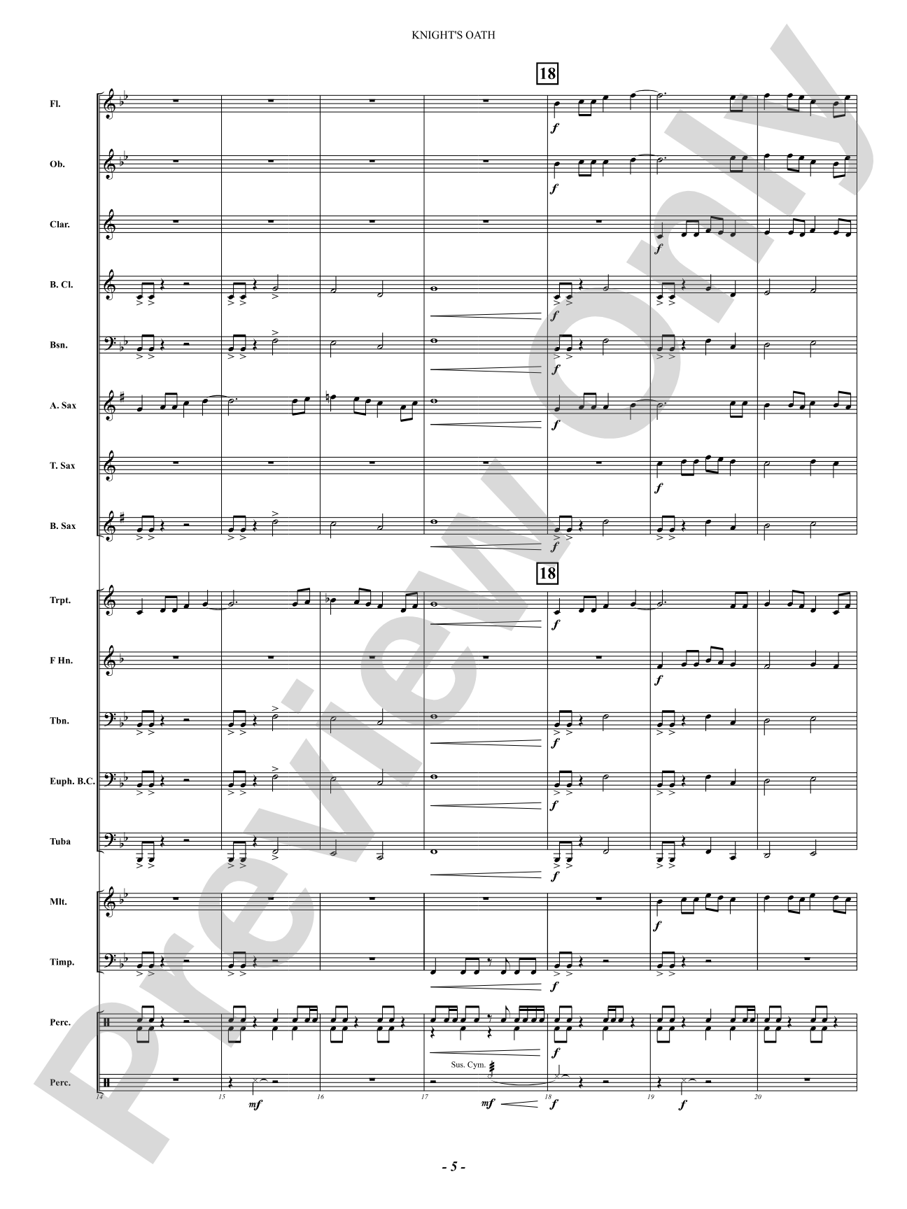 Knight's Oath: Concert Band Conductor Score & Parts