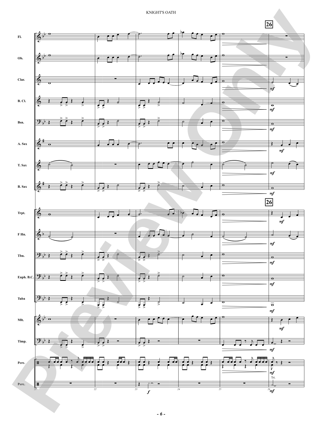 Knight's Oath: Concert Band Conductor Score & Parts