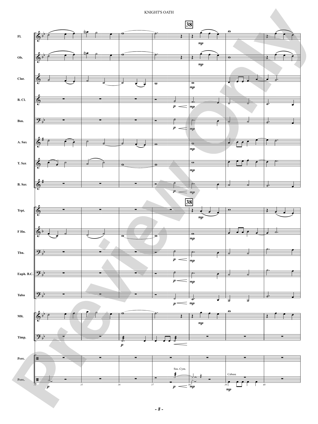 Knight's Oath: Concert Band Conductor Score & Parts
