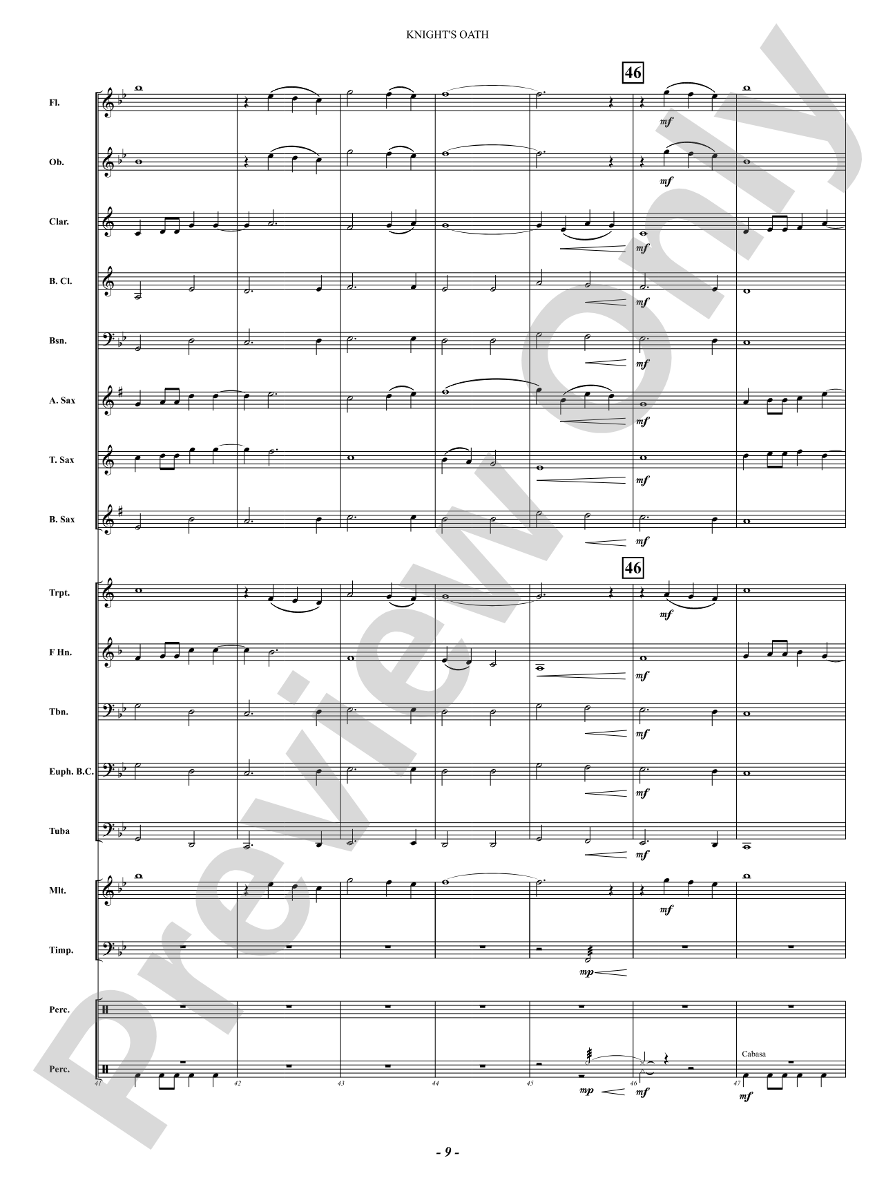 Knight's Oath: Concert Band Conductor Score & Parts