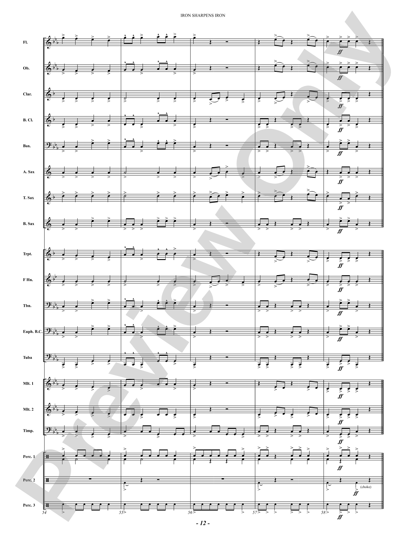 Iron Sharpens Iron: Concert Band Conductor Score & Parts