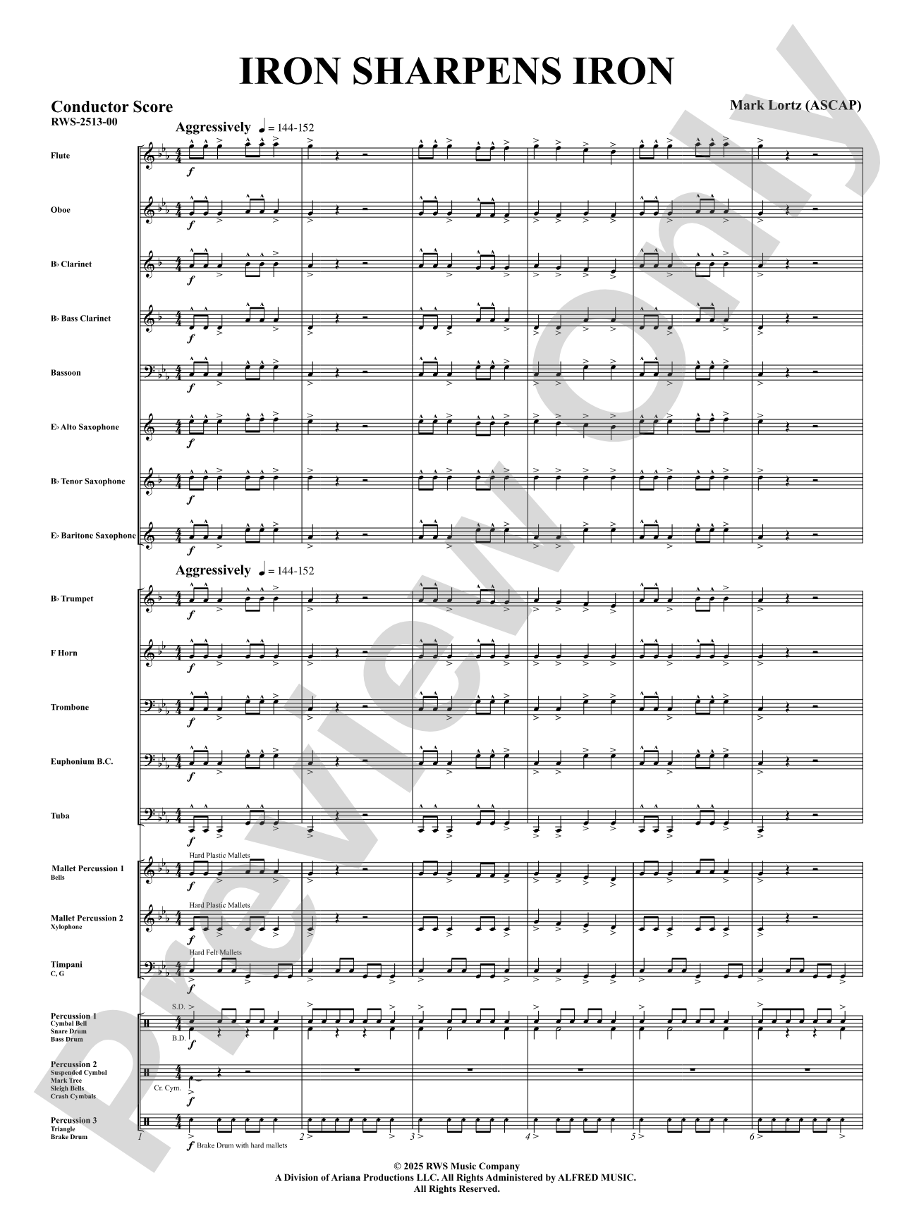 Iron Sharpens Iron: Concert Band Conductor Score & Parts