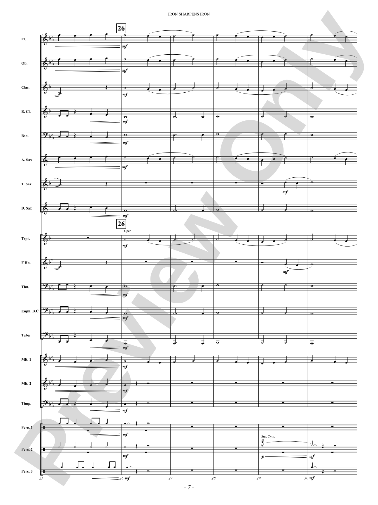 Iron Sharpens Iron: Concert Band Conductor Score & Parts