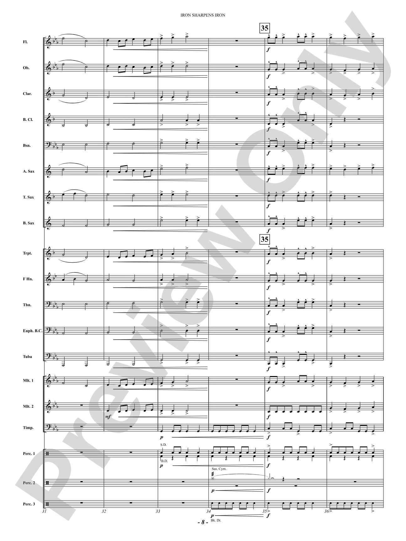 Iron Sharpens Iron: Concert Band Conductor Score & Parts