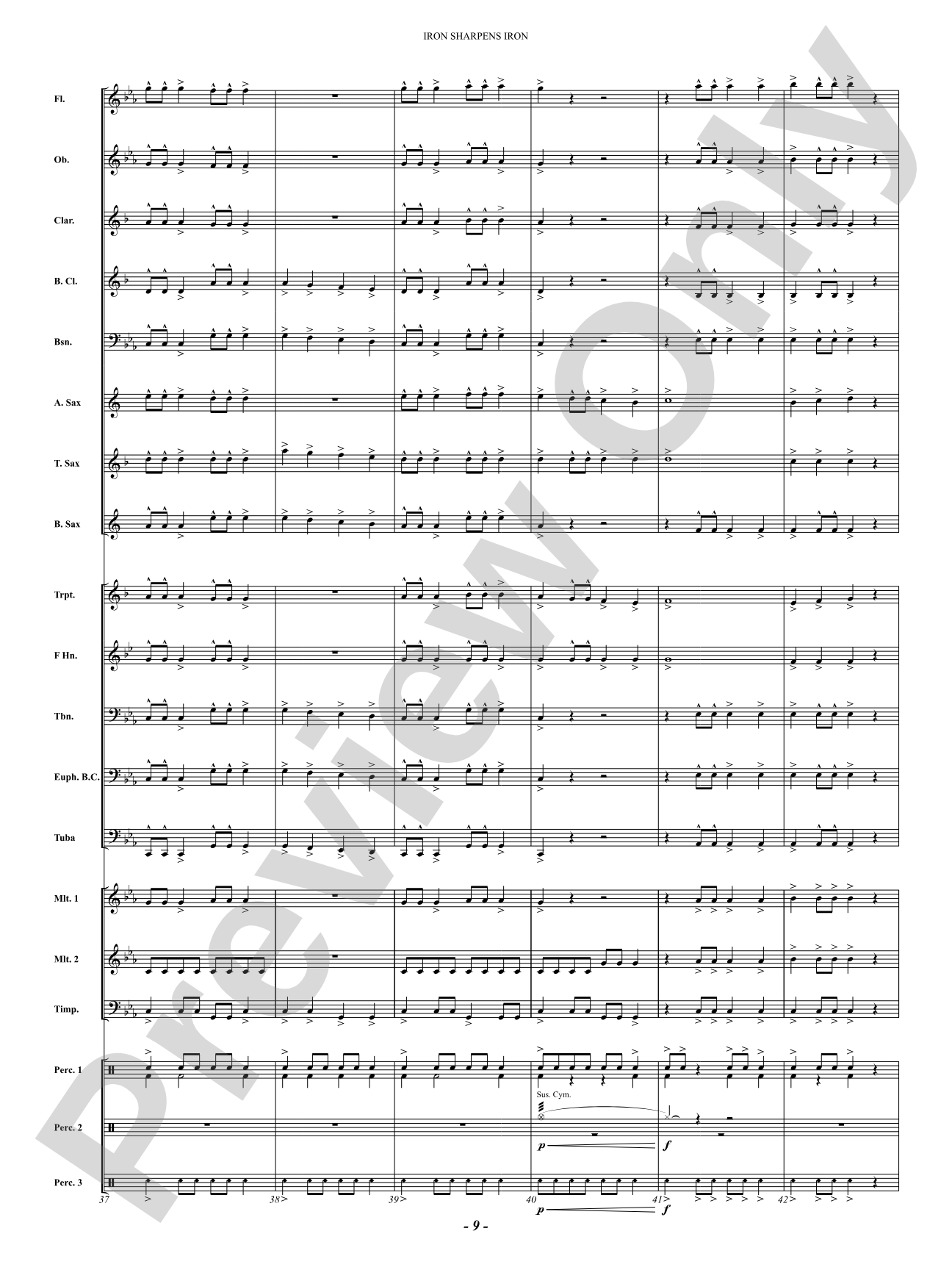 Iron Sharpens Iron: Concert Band Conductor Score & Parts