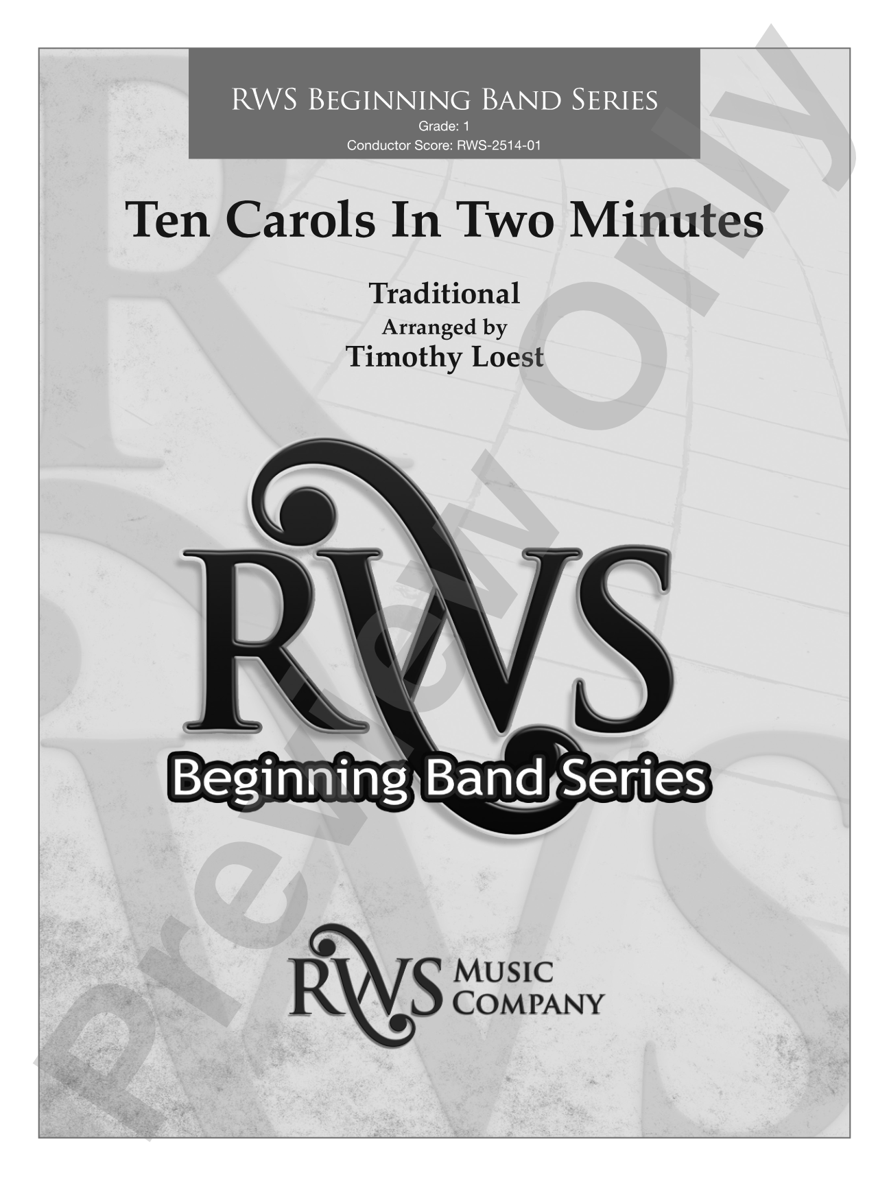 Ten Carols In Two Minutes: Concert Band Conductor Score & Parts