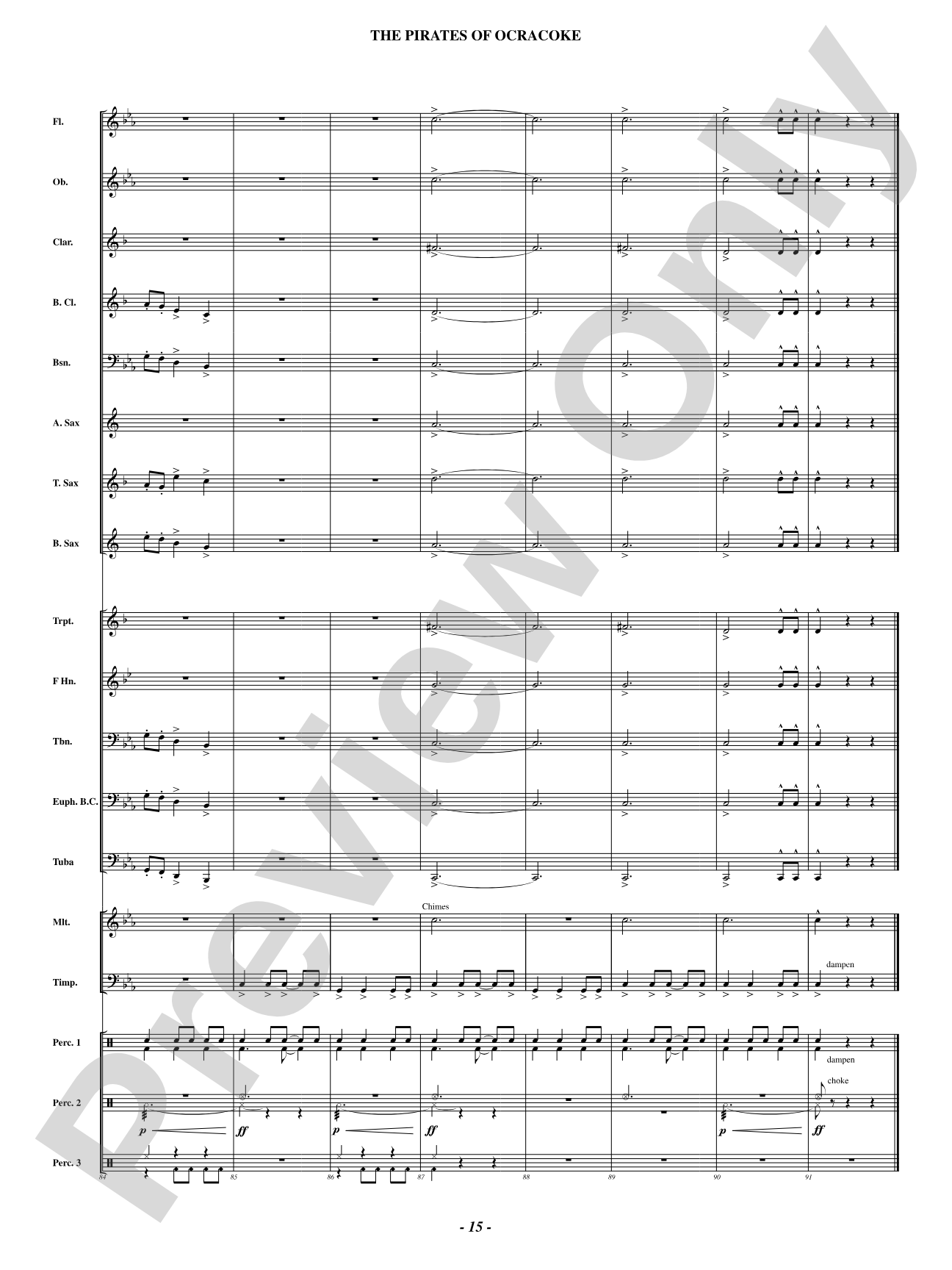 The Pirates Of Ocracoke: Concert Band Conductor Score & Parts