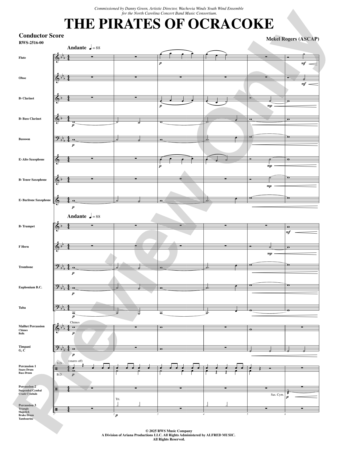 The Pirates Of Ocracoke: Concert Band Conductor Score & Parts