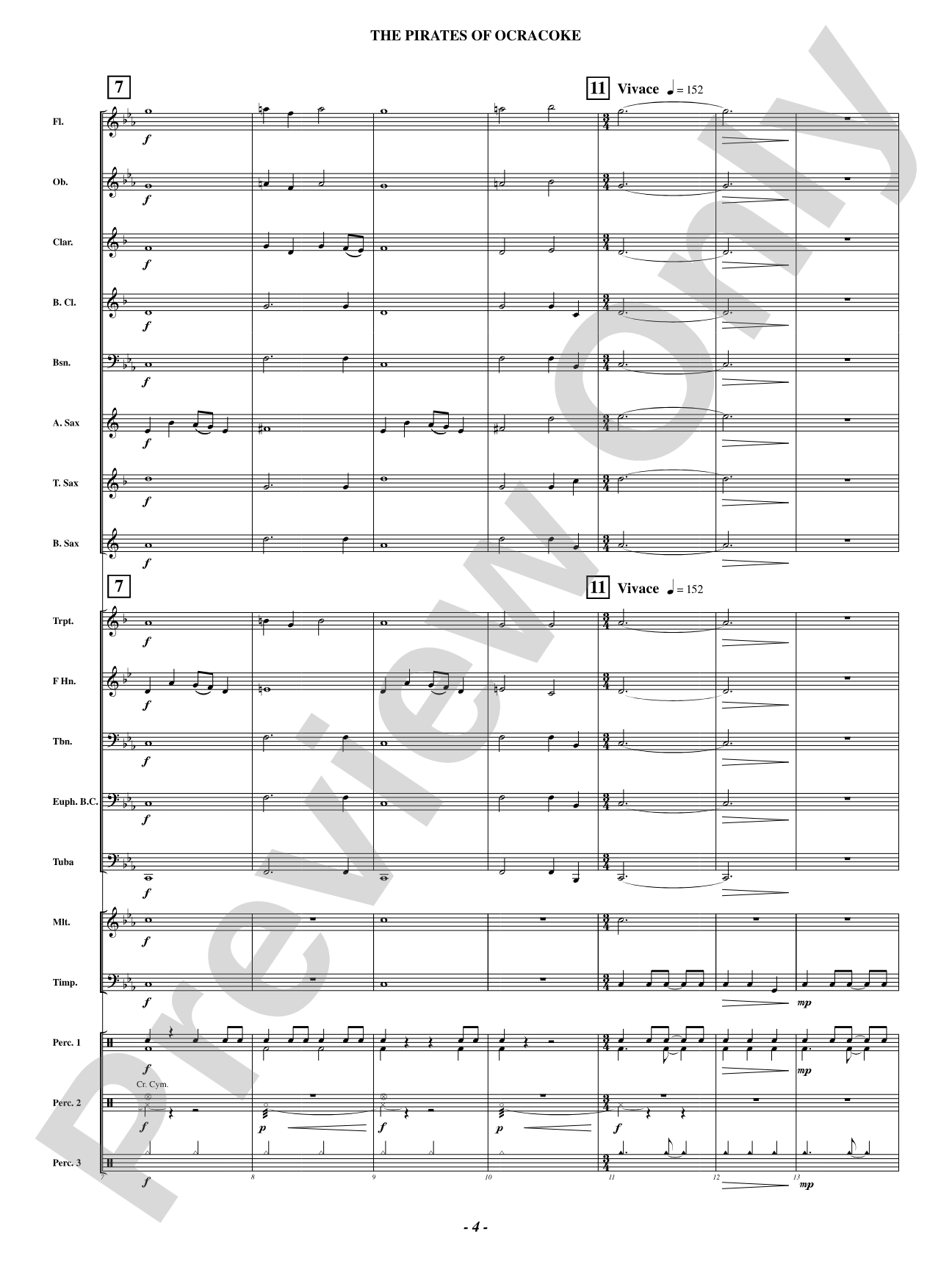 The Pirates Of Ocracoke: Concert Band Conductor Score & Parts