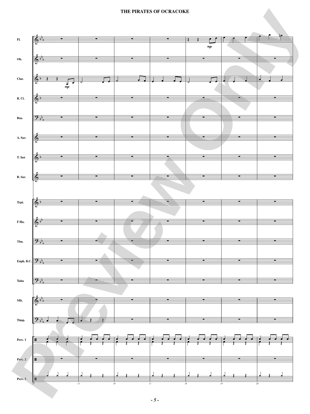 The Pirates Of Ocracoke: Concert Band Conductor Score & Parts