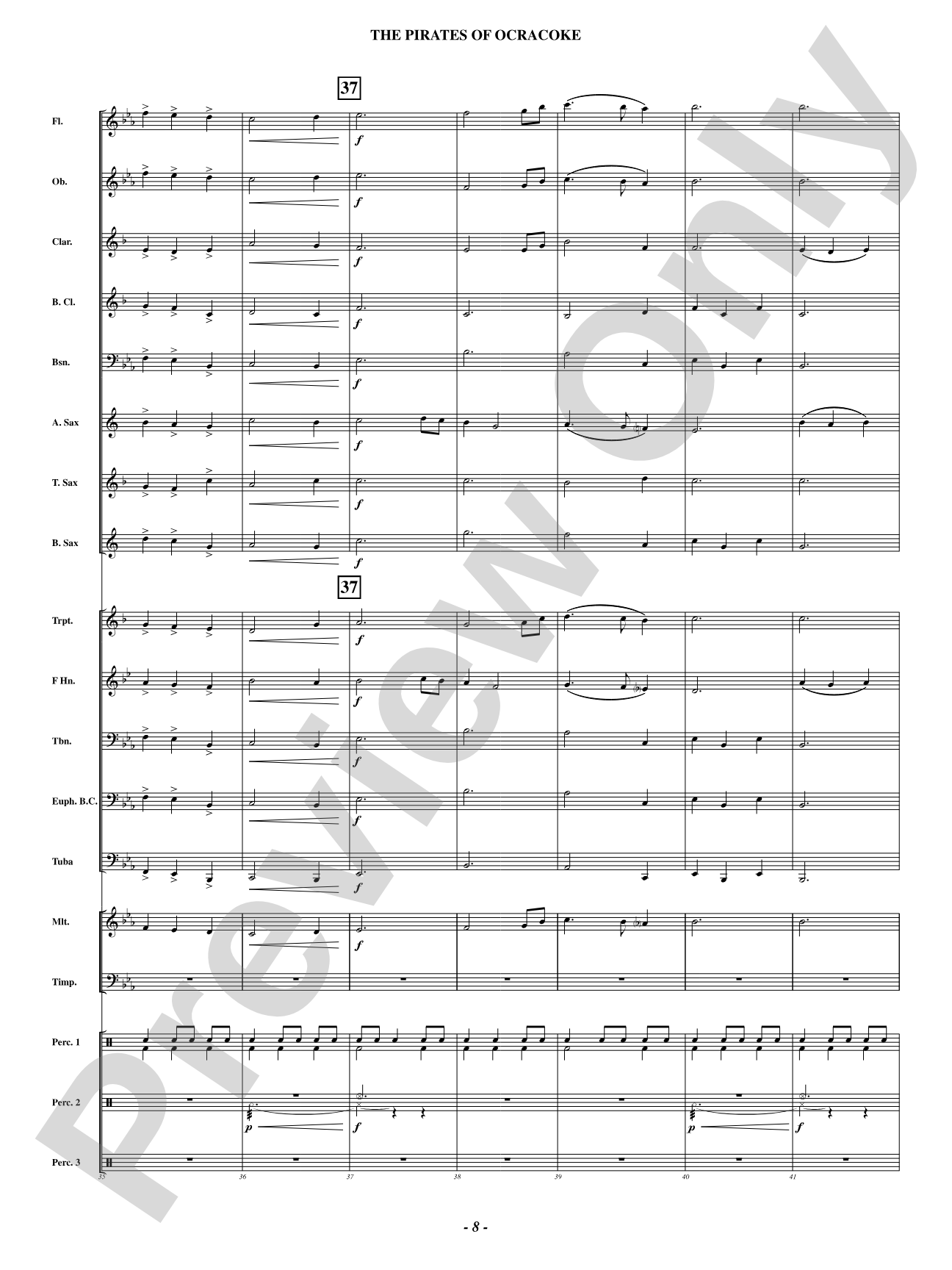 The Pirates Of Ocracoke: Concert Band Conductor Score & Parts