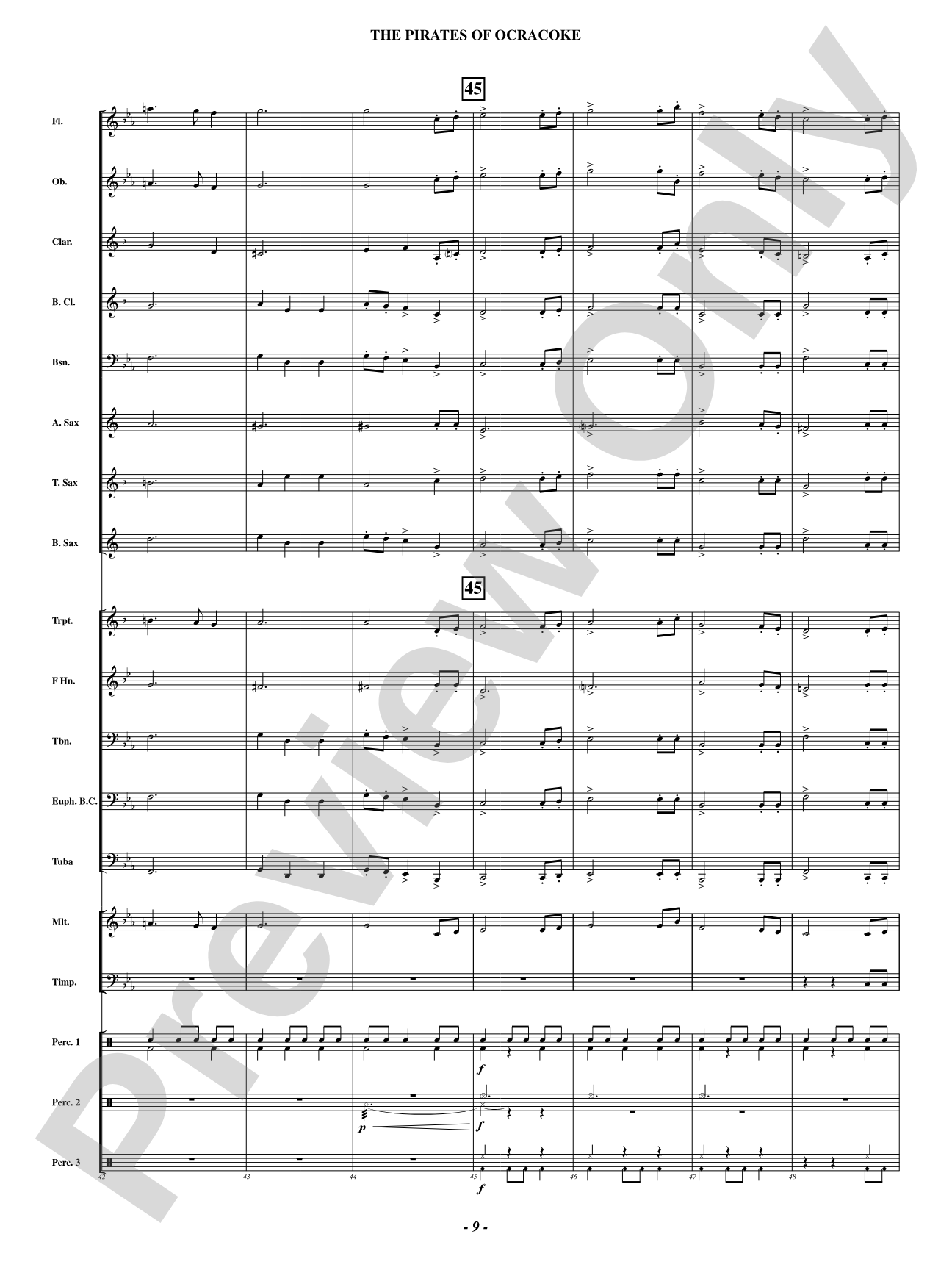 The Pirates Of Ocracoke: Concert Band Conductor Score & Parts