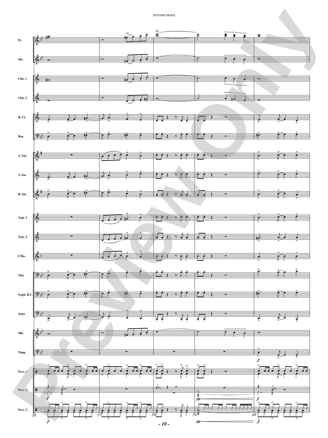 Spanish Skies: Concert Band Conductor Score & Parts